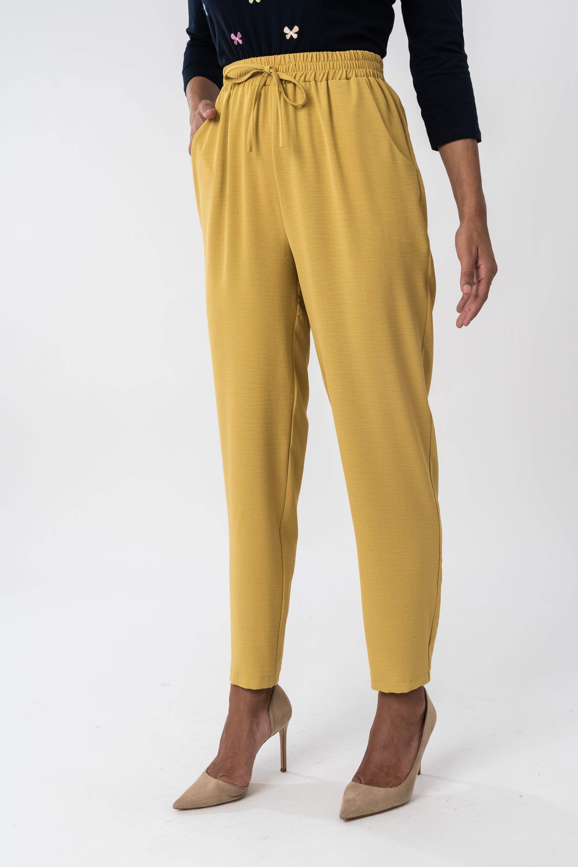 PANTALON HOLGADO CORDON MOSTAZA