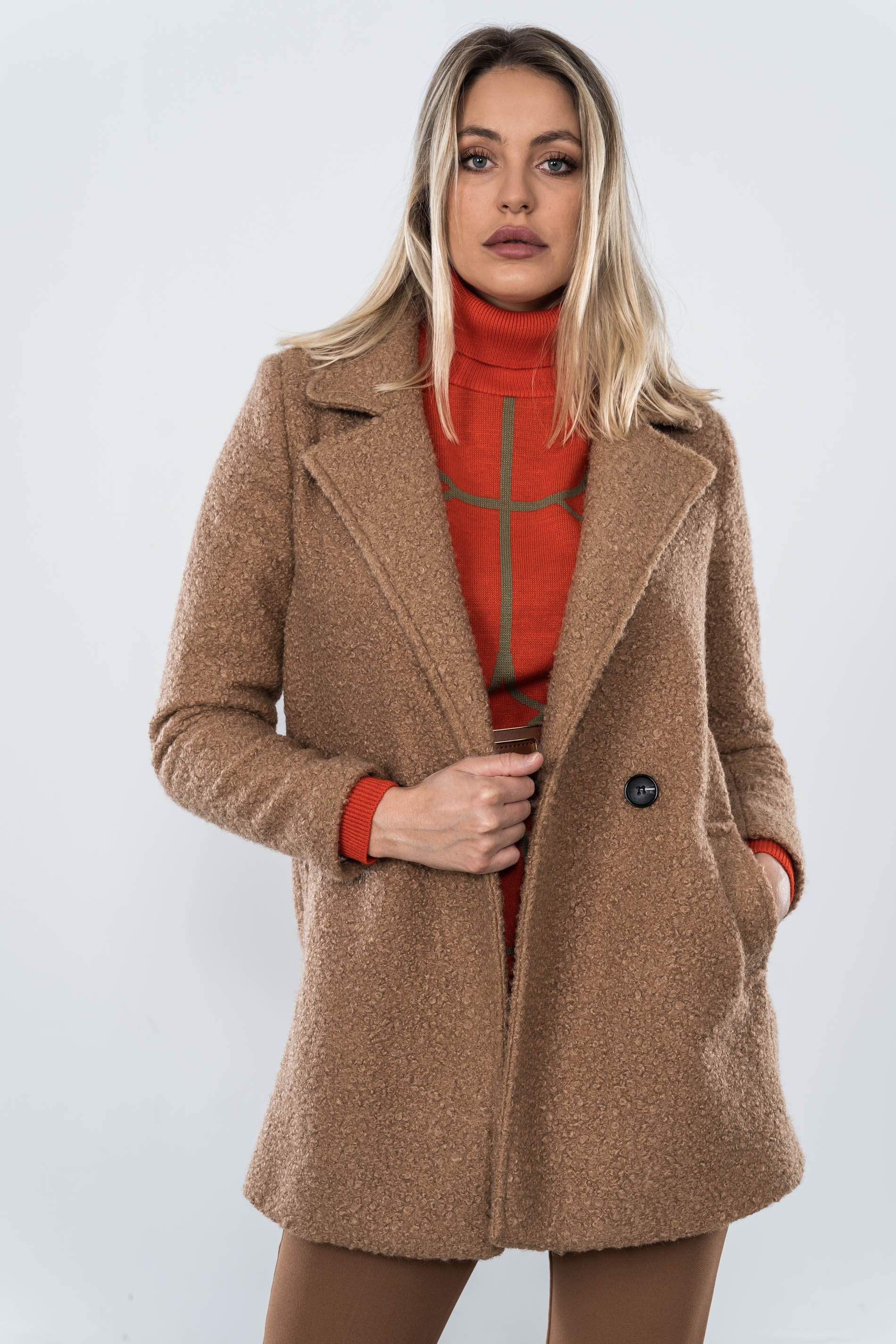 CHAQUETON CRUZADO BAGUILLA CAMEL