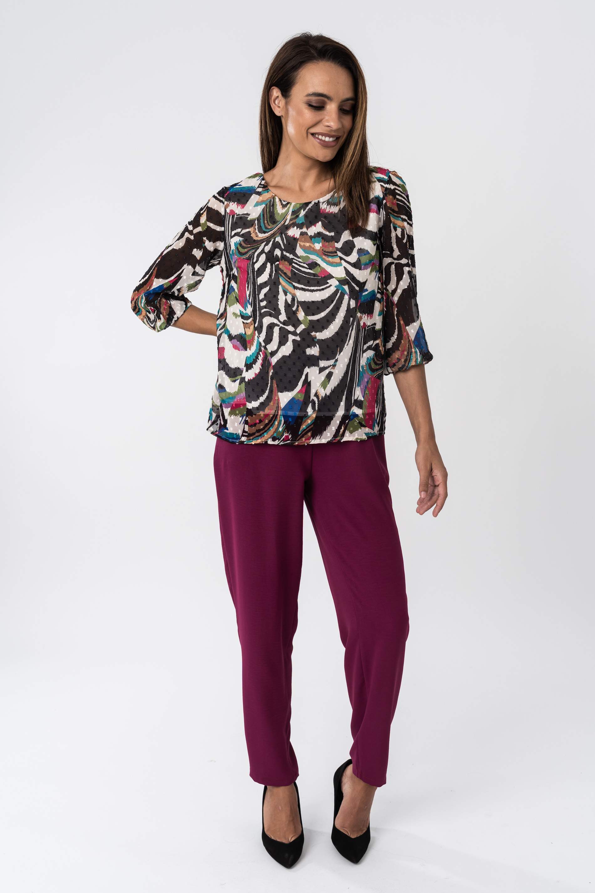 PANTALON HOLGADO CORDON BERENJENA