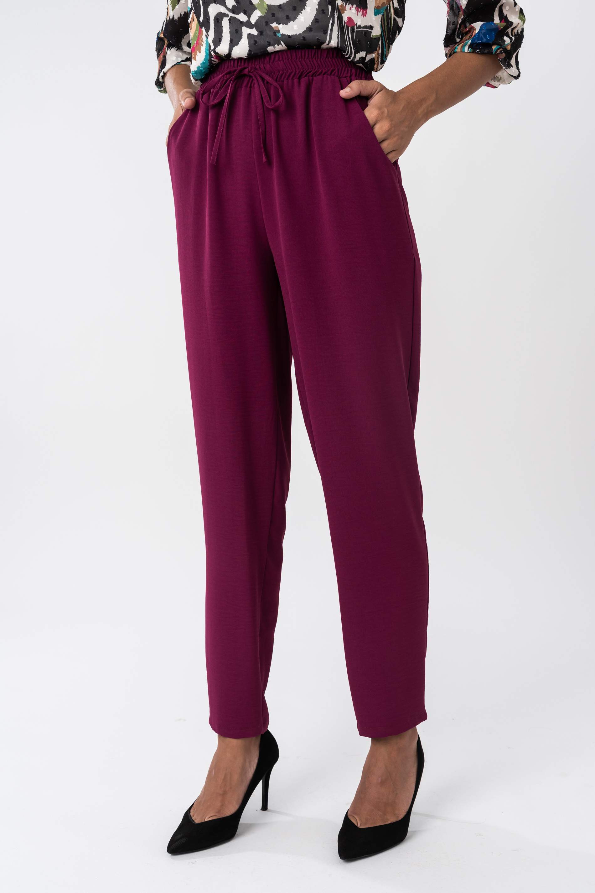 PANTALON HOLGADO CORDON BERENJENA