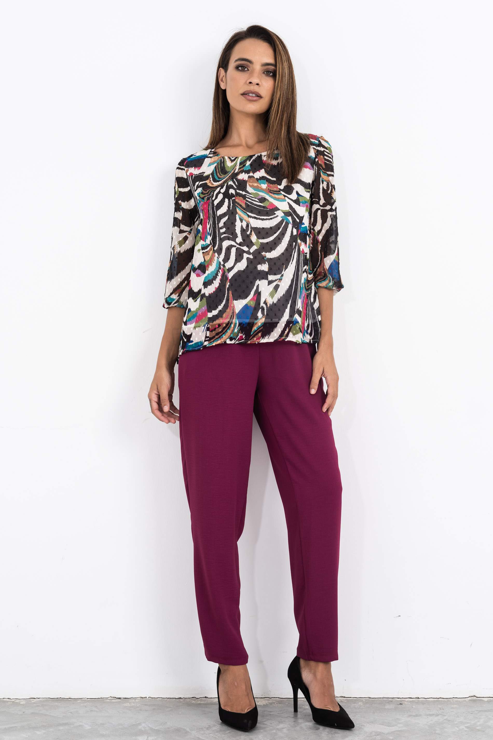 PANTALON HOLGADO CORDON BERENJENA
