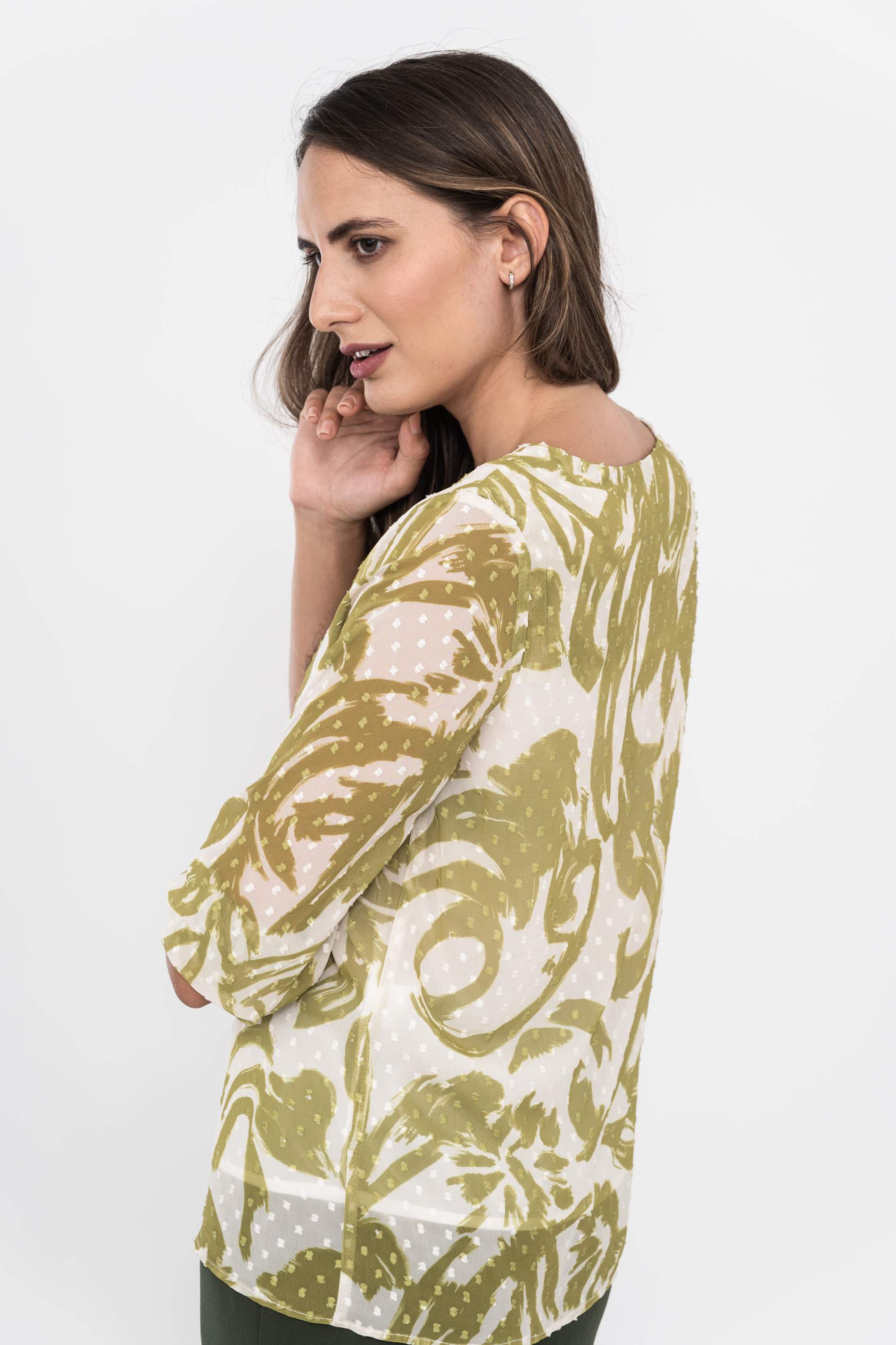 BLUSA PLUMETI PINCELADAS OLIVA