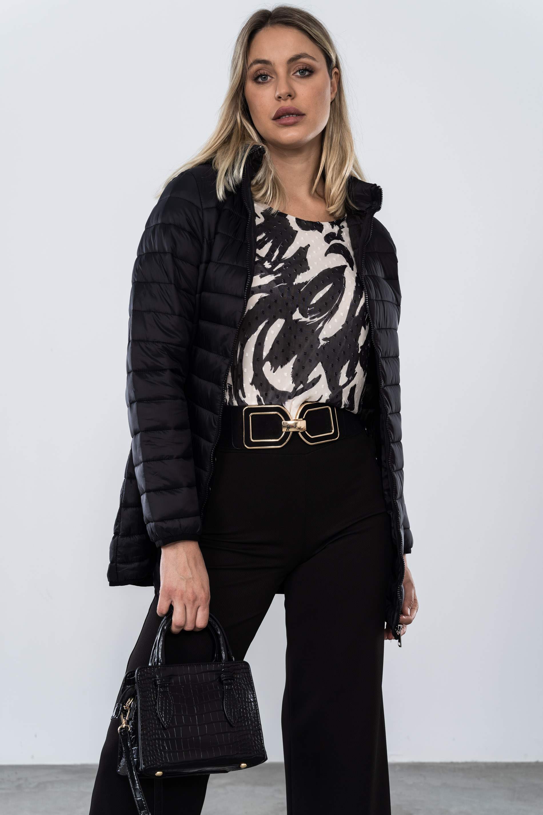 BLUSA PLUMETI PINCELADAS NEGRO