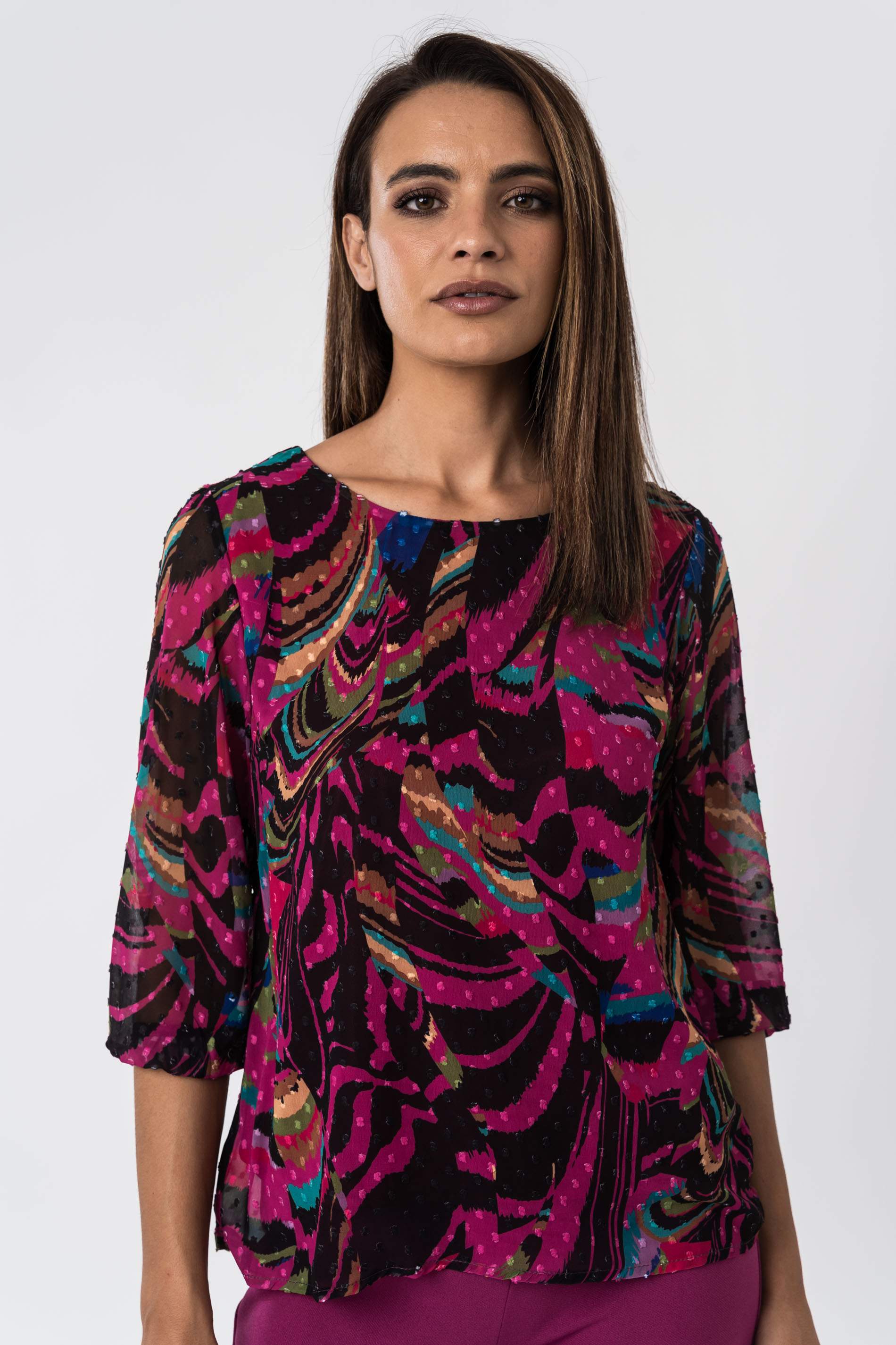 BLUSA PLUMETI ABSTRACTO 