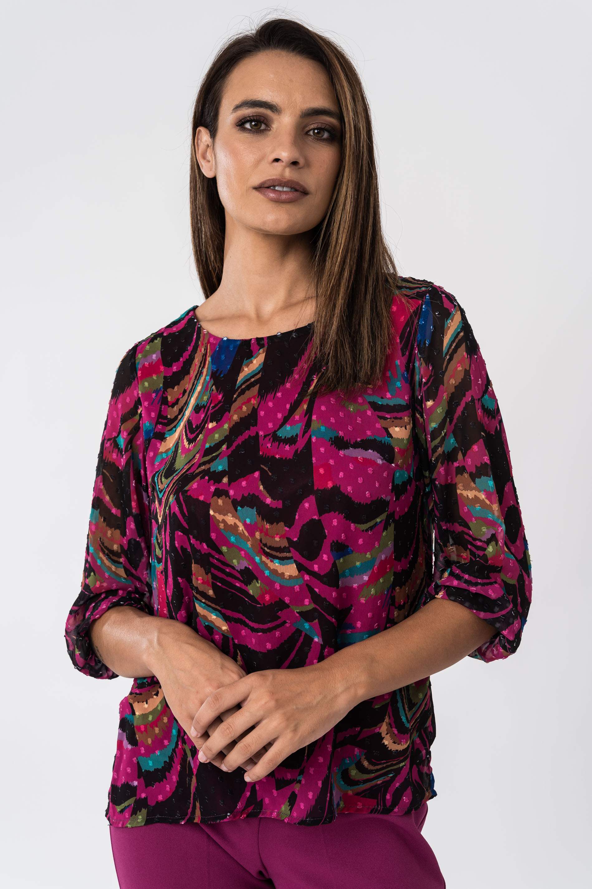 BLUSA PLUMETI ABSTRACTO 