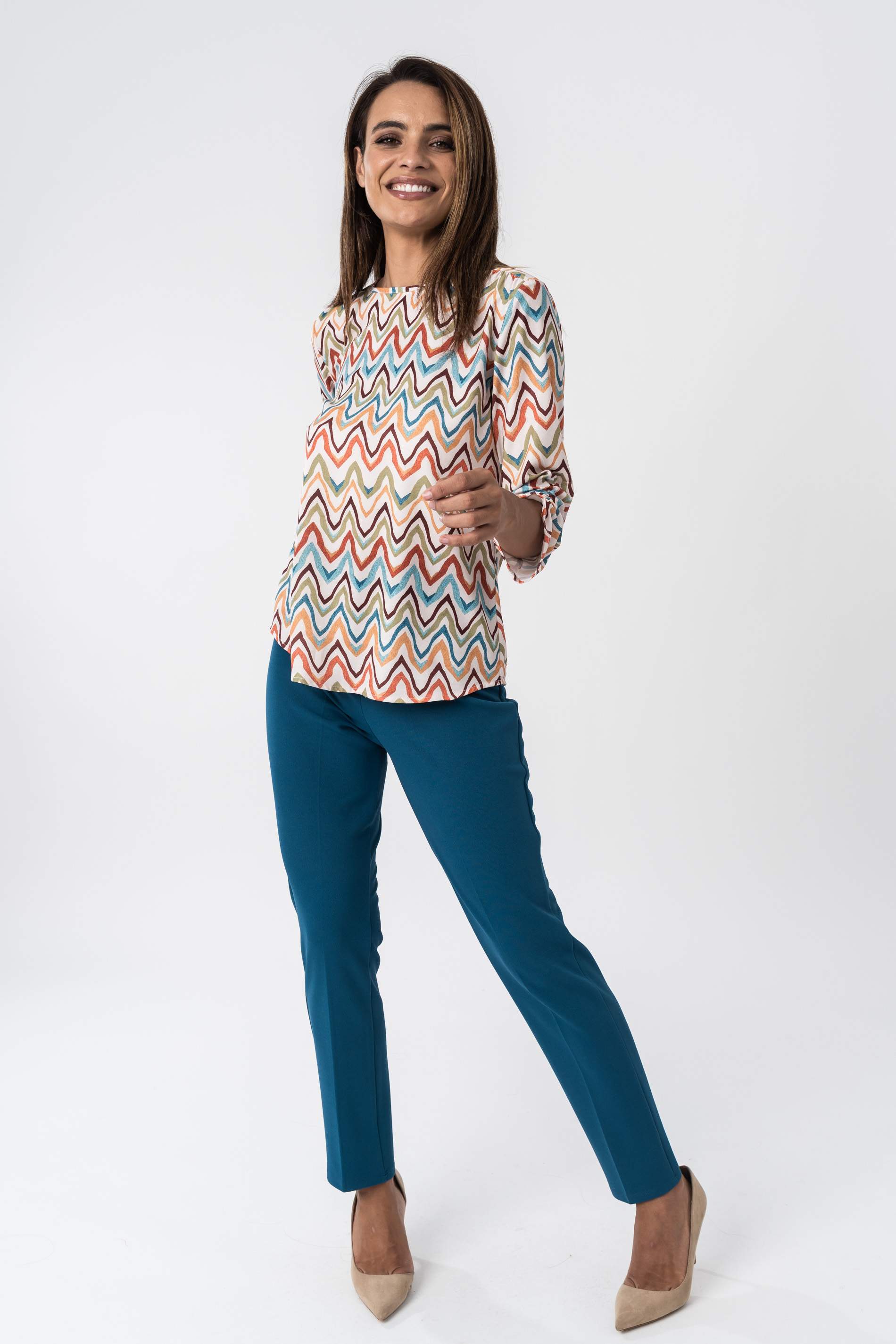 PANTALON CINTURA ELASTICA PETROLEO