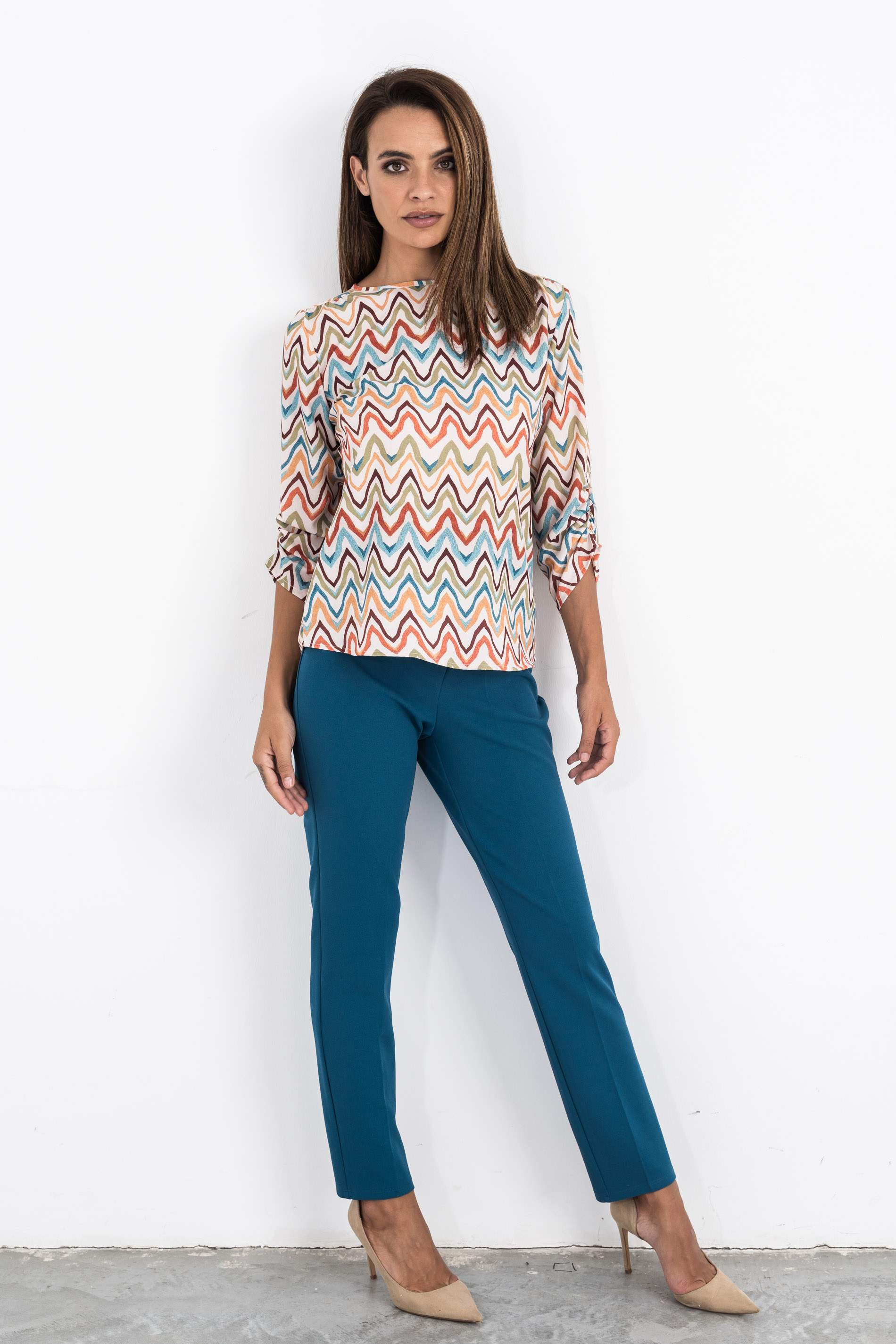 PANTALON CINTURA ELASTICA PETROLEO