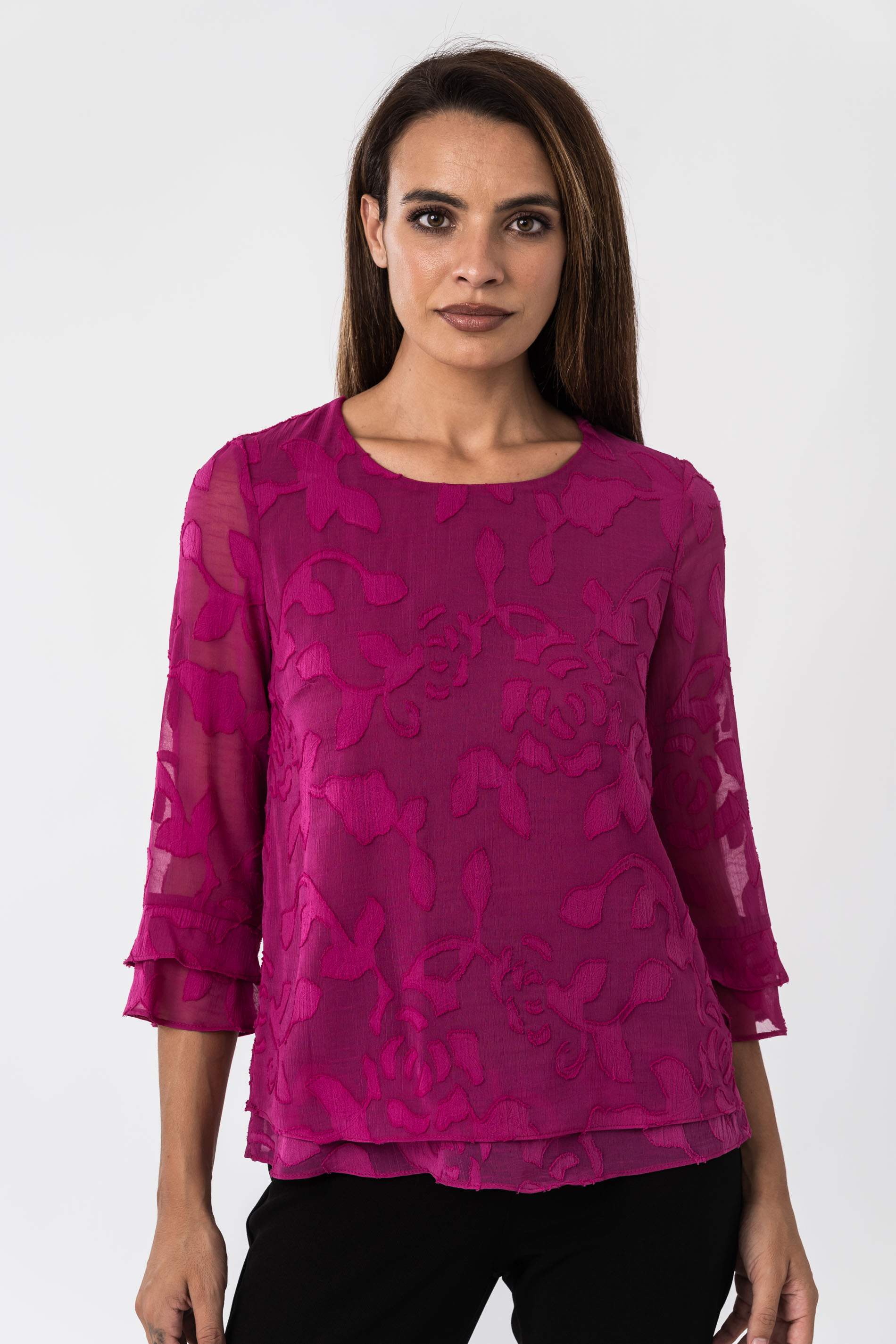 BLUSA GASA JACQUARD BUGANVILLA