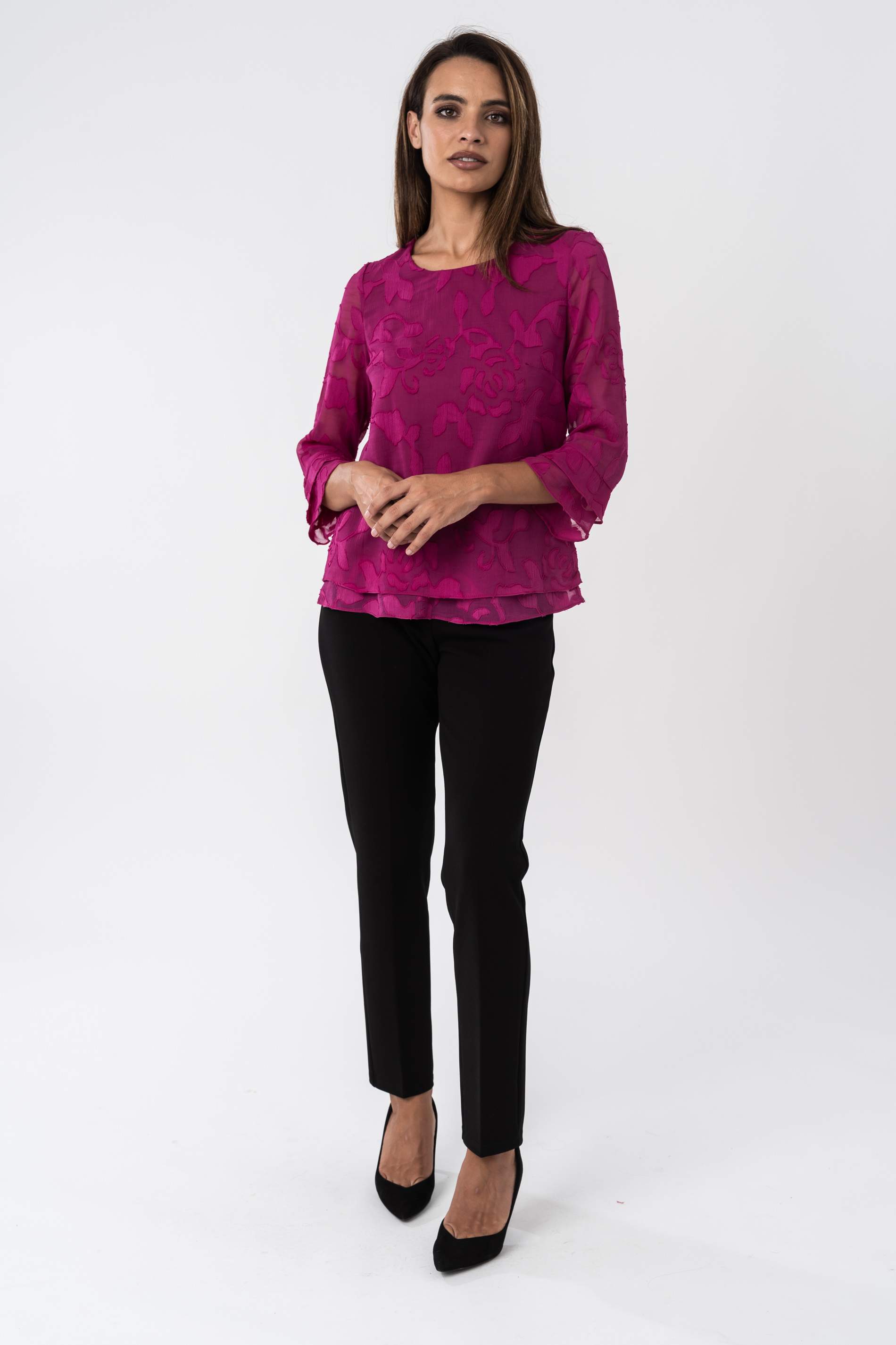 BLUSA GASA JACQUARD BUGANVILLA