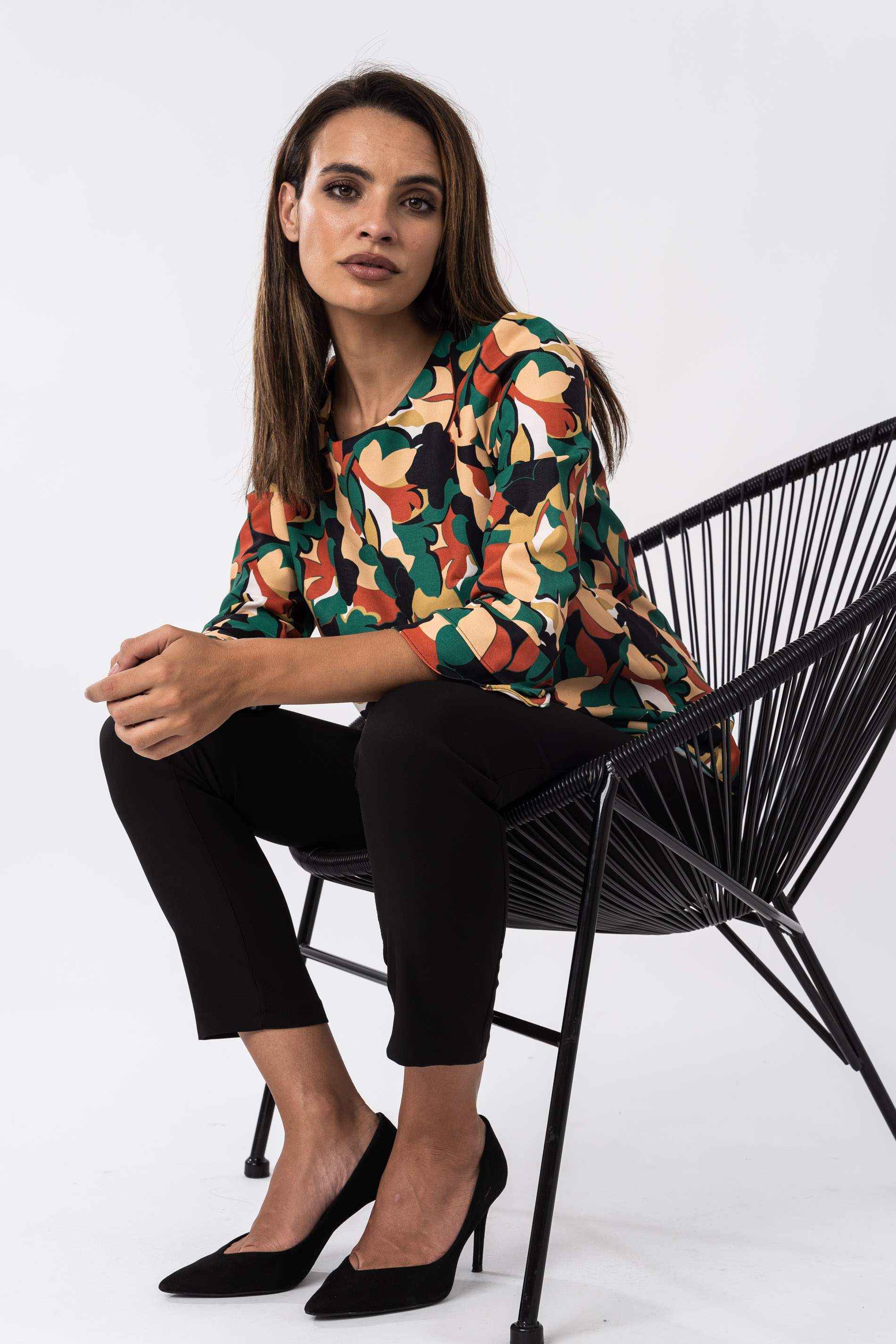 BLUSA DOBLE CAPA SILUETA FLOR