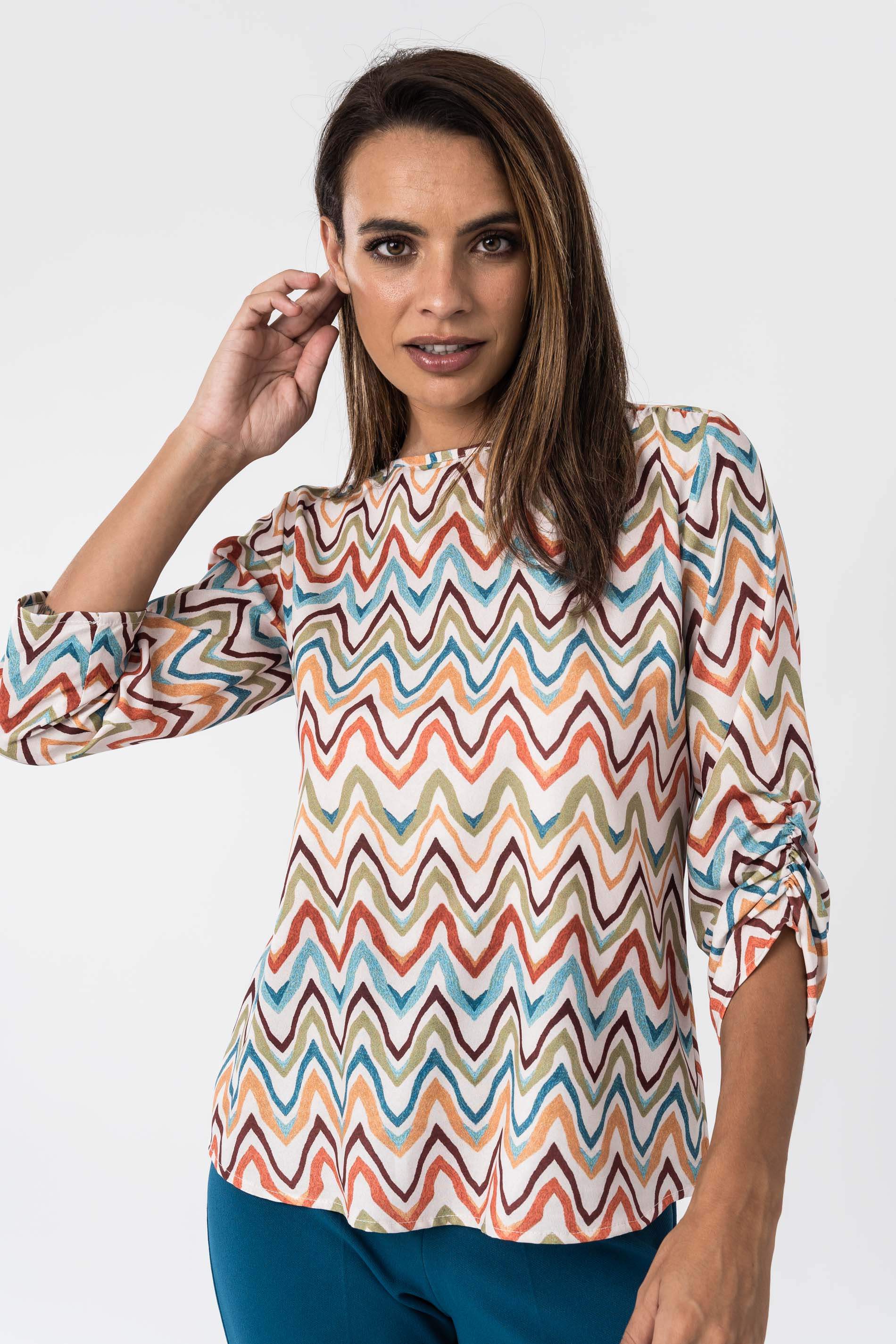 BLUSA PUÑO FRUNCIDO ZIG-ZAG