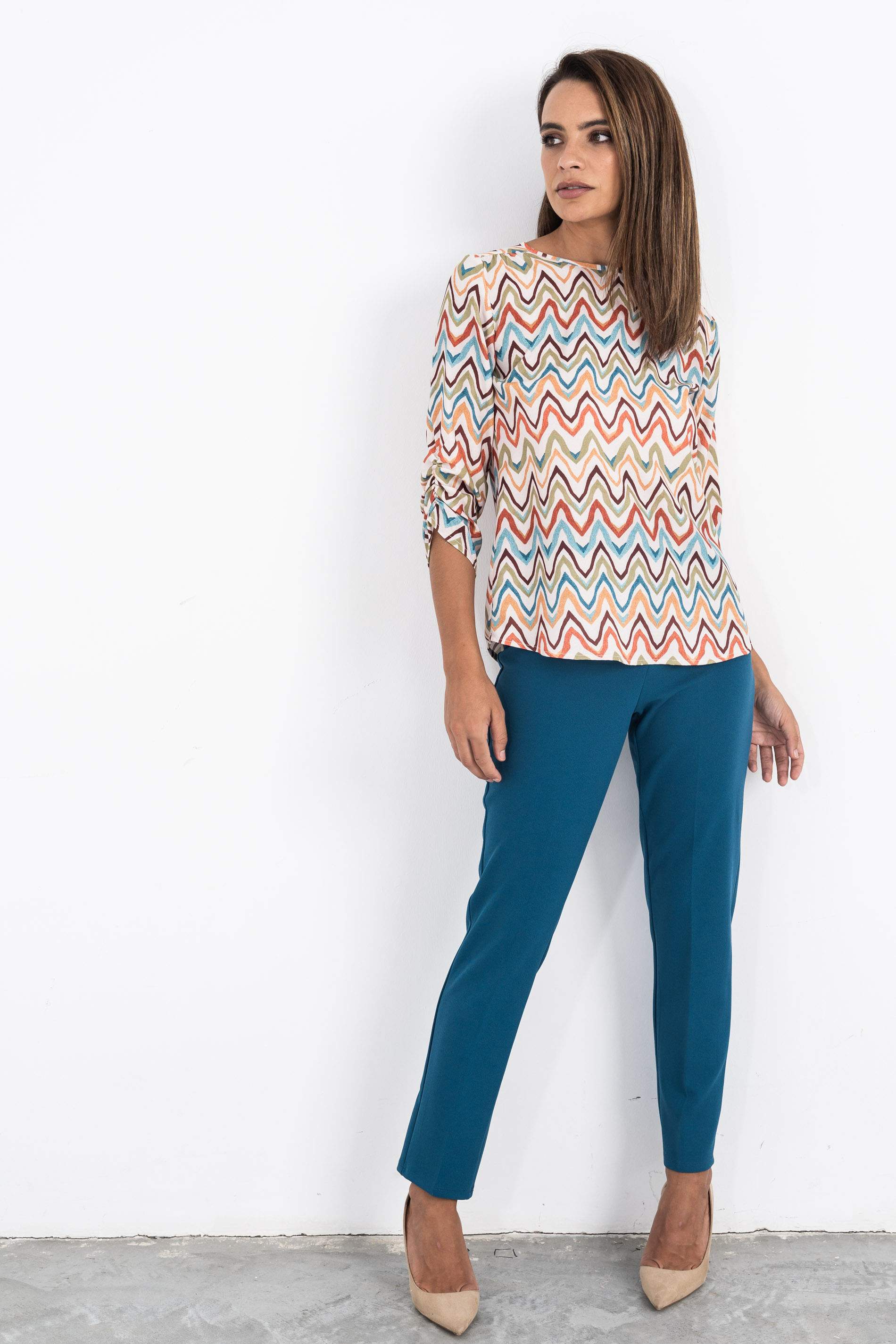 BLUSA PUÑO FRUNCIDO ZIG-ZAG