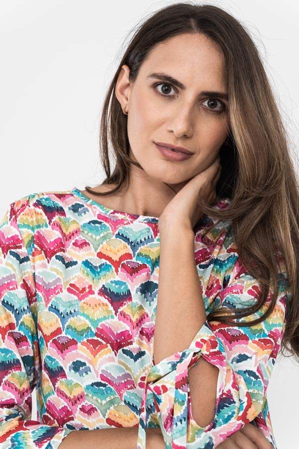BLUSA PUÑO LAZADA GEOMTRICOS