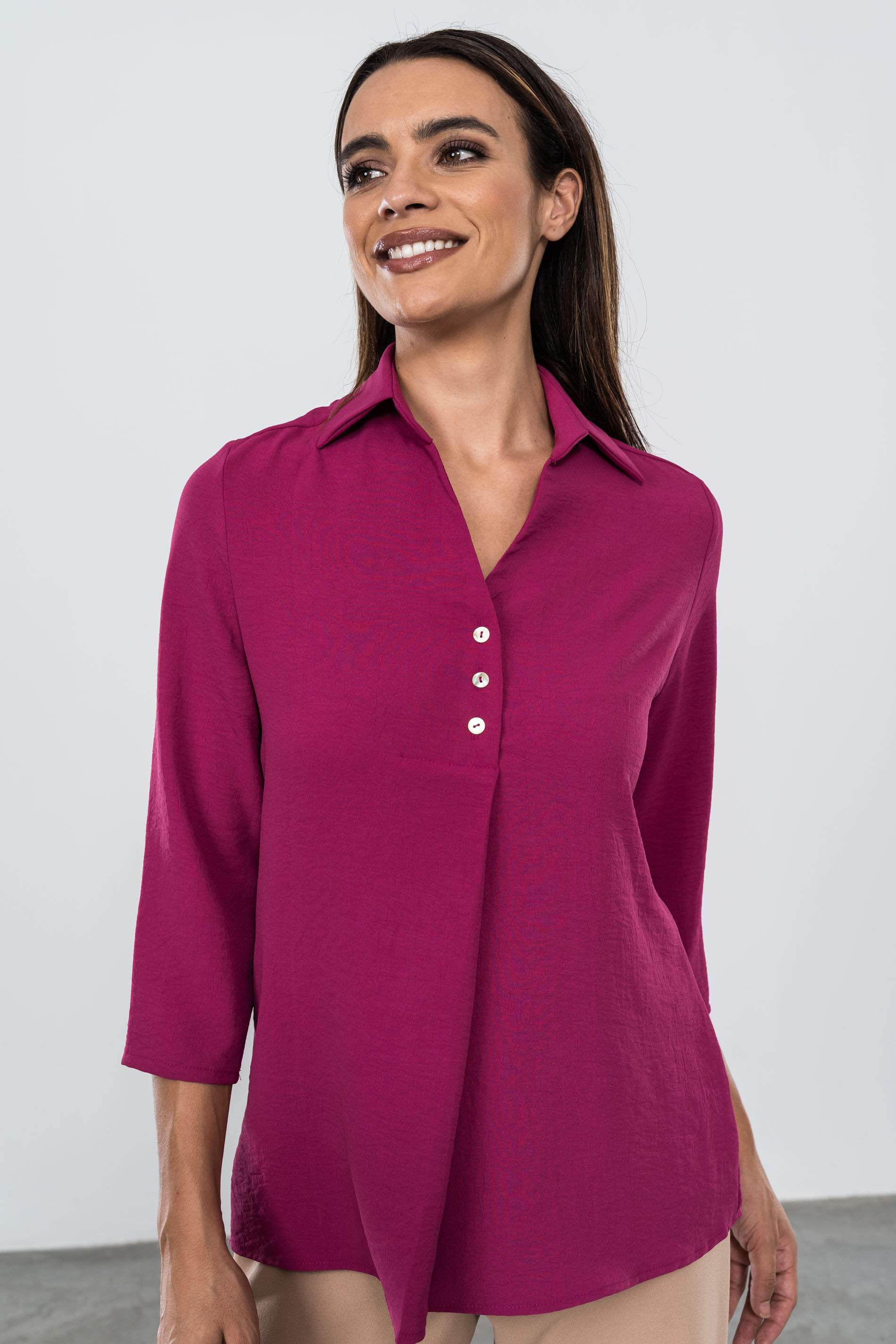 BLUSA BOTONES TABLA FRESA