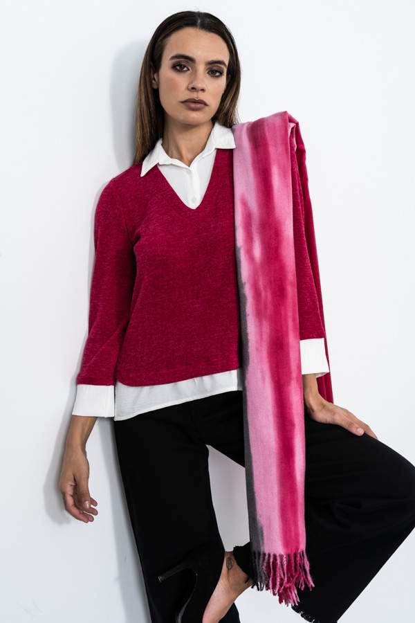 JERSEY COMBINADO CAMISERO FRESA