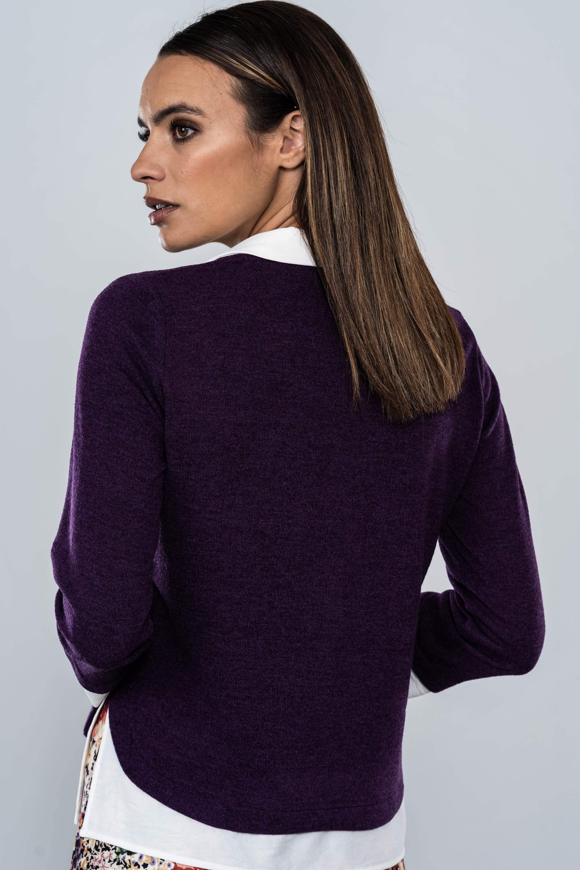JERSEY COMBINADO CAMISERO MORADO