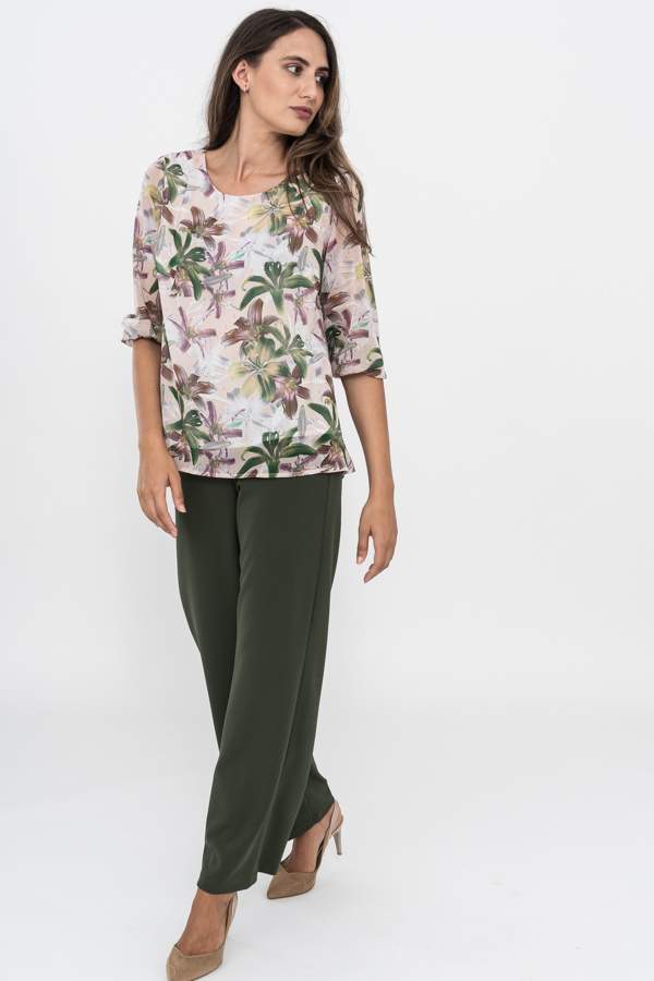 PANTALON PUNTO CREPE KAKI