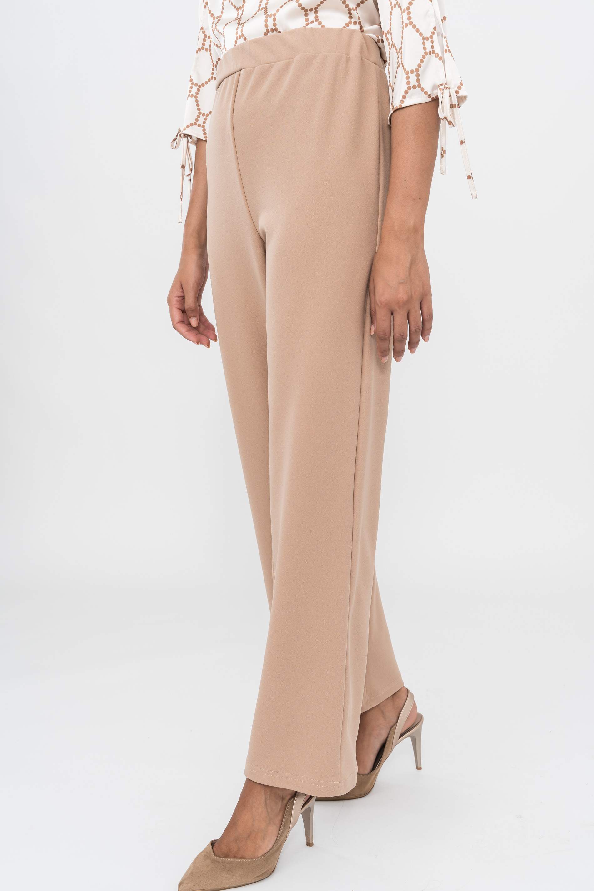 PANTALON PUNTO CREPE BEIGE