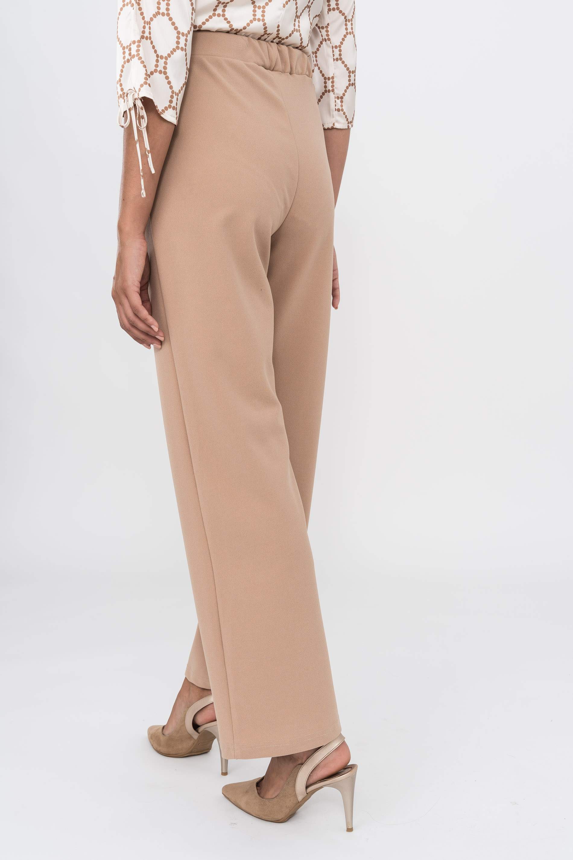 PANTALON PUNTO CREPE BEIGE