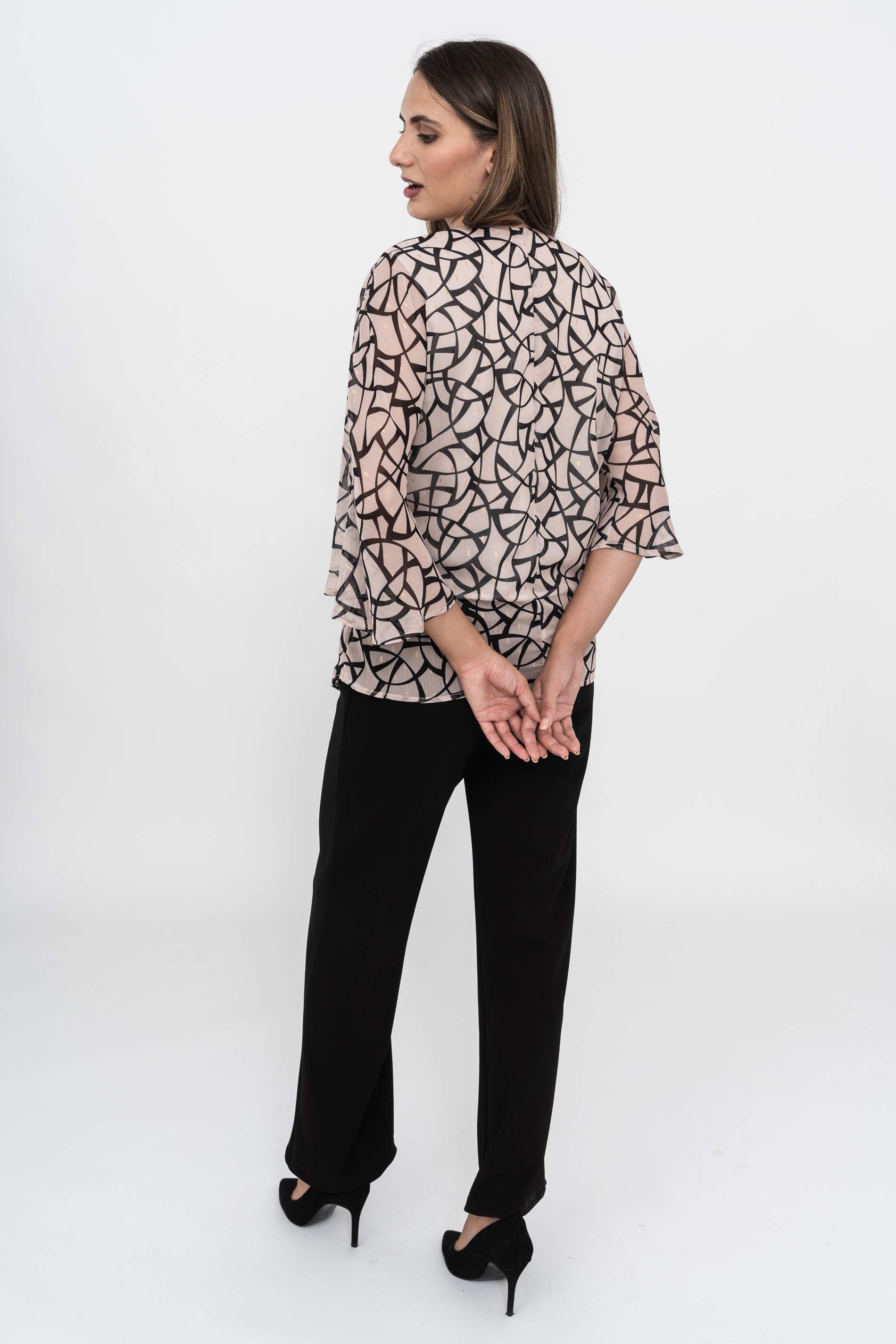 PANTALON PUNTO CREPE NEGRO