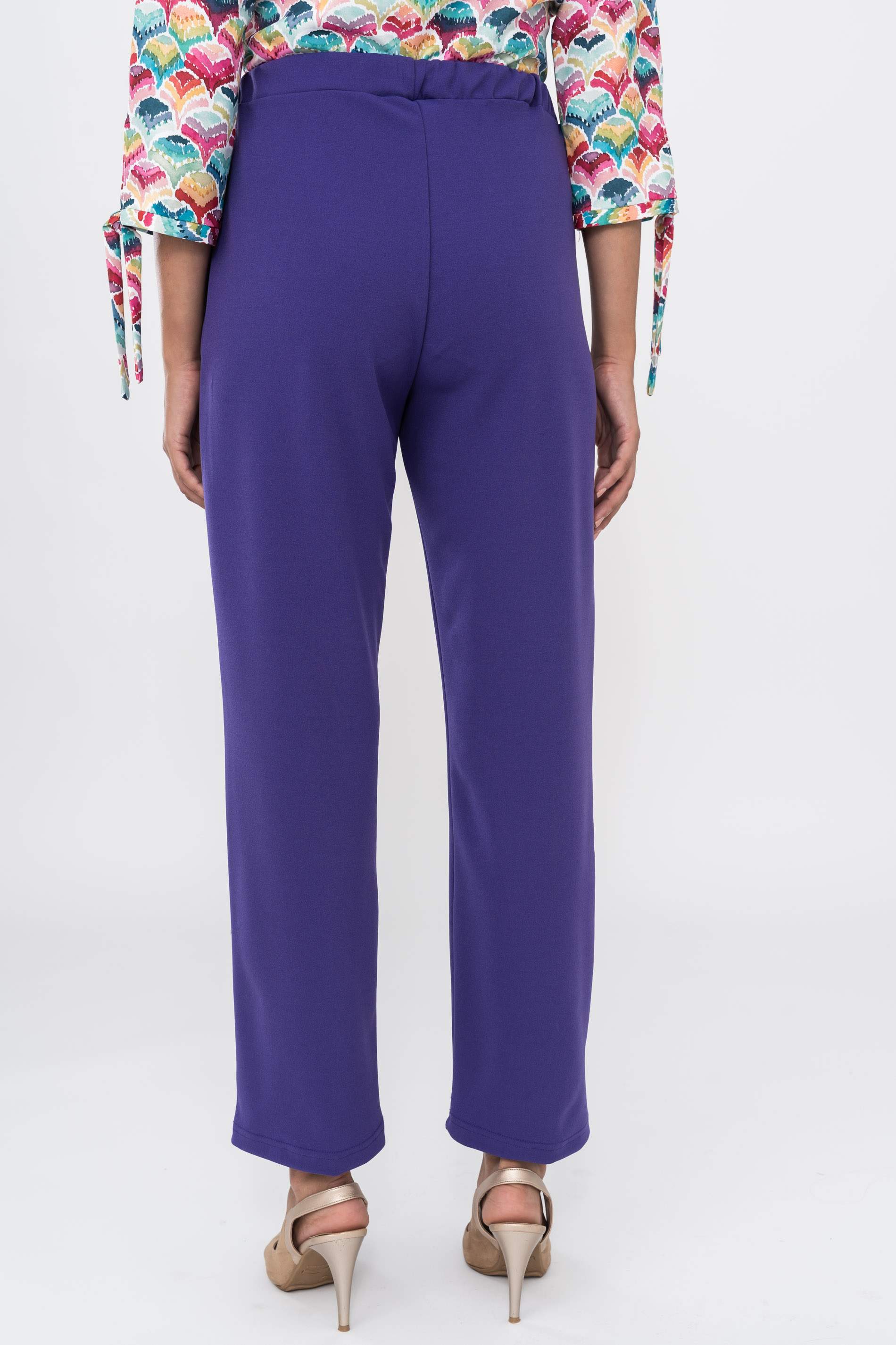 PANTALON PUNTO CREPE MORADO