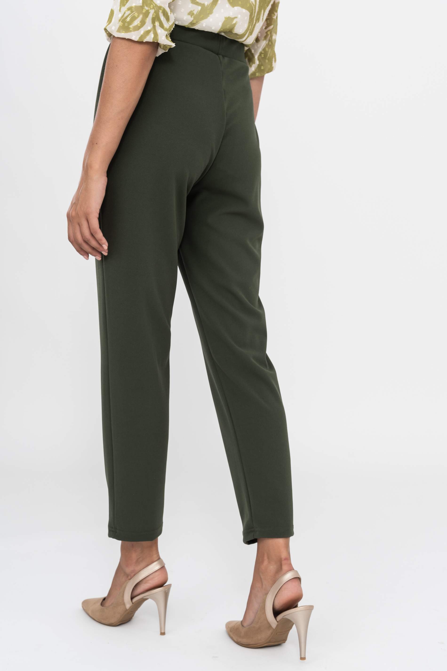 PANTALON PUNTO CREPE VUELTA KAKI