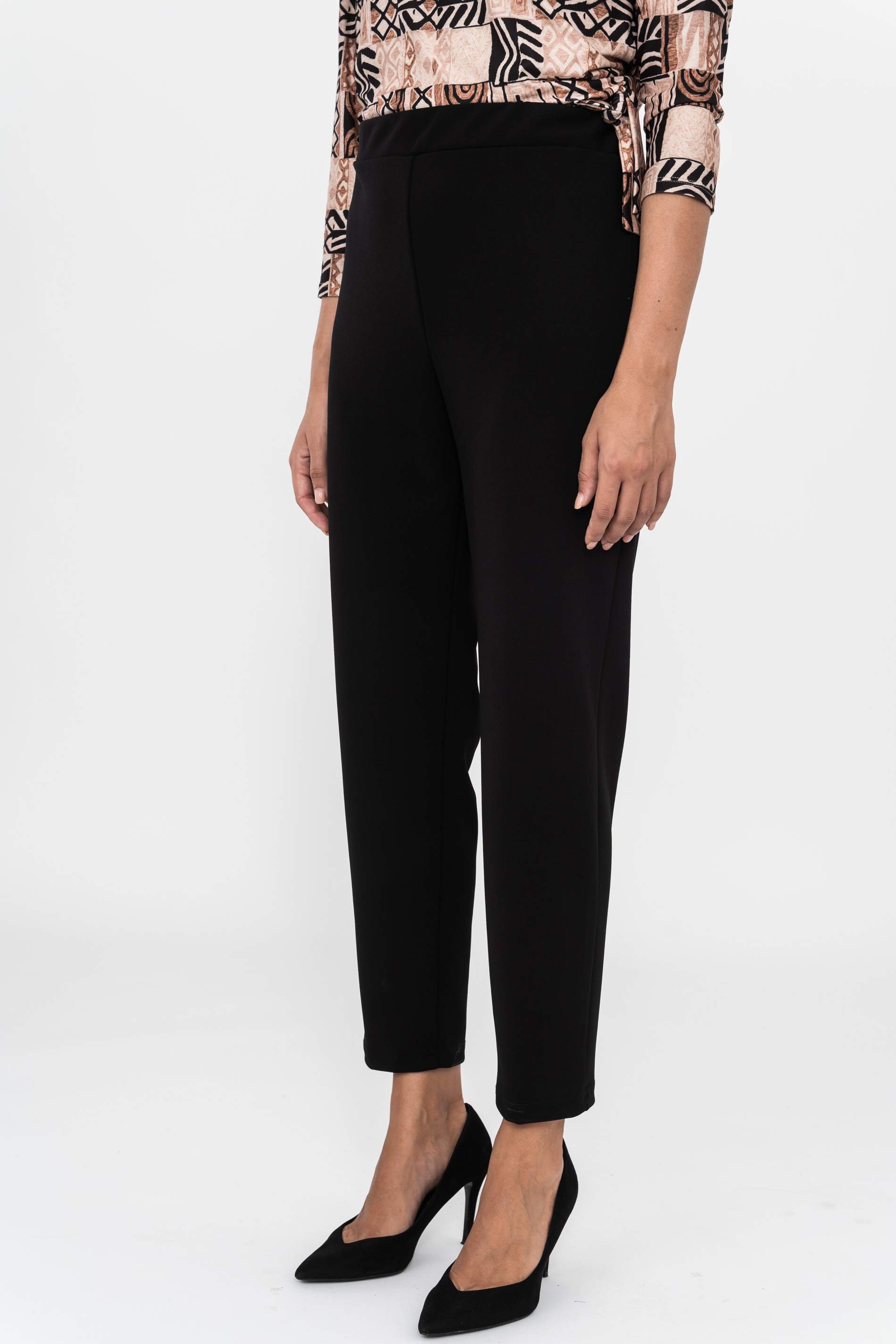 PANTALON PUNTO CREPE VUELTA NEGRO