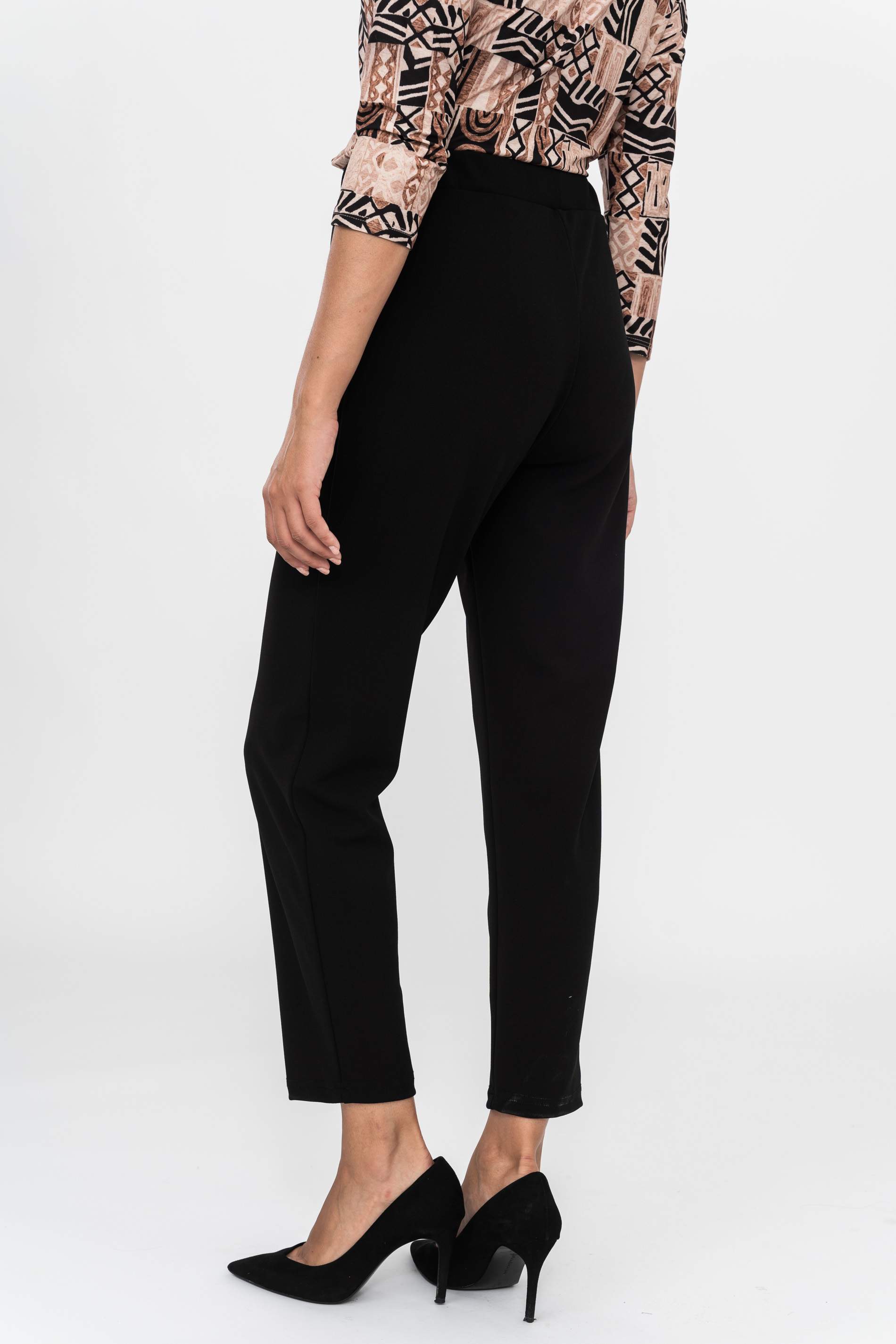 PANTALON PUNTO CREPE VUELTA NEGRO