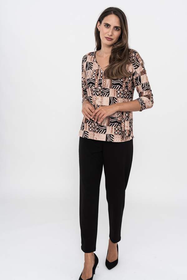 PANTALON PUNTO CREPE NEGRO