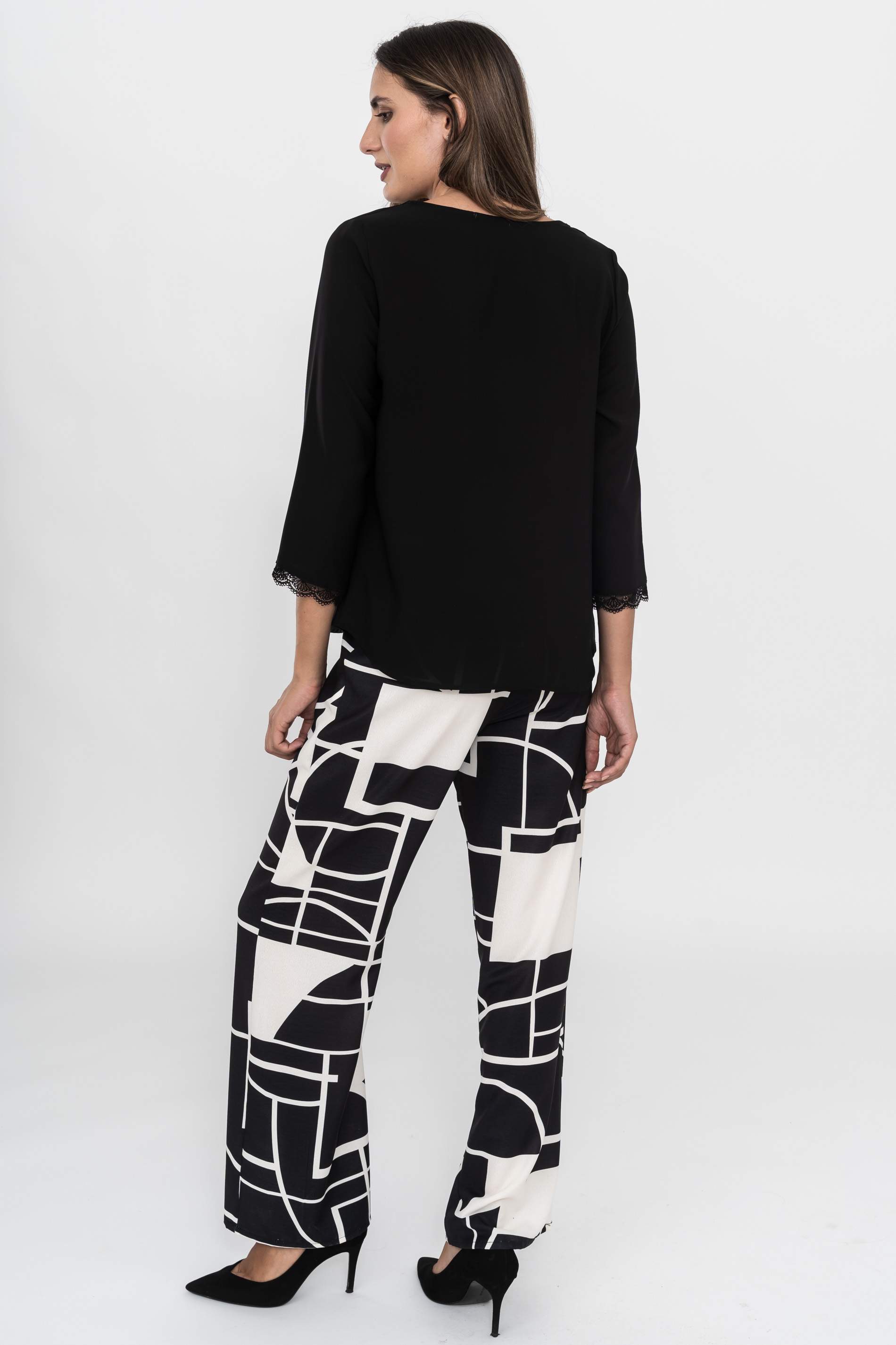 PANTALON BICOLOR GEOMETRICO