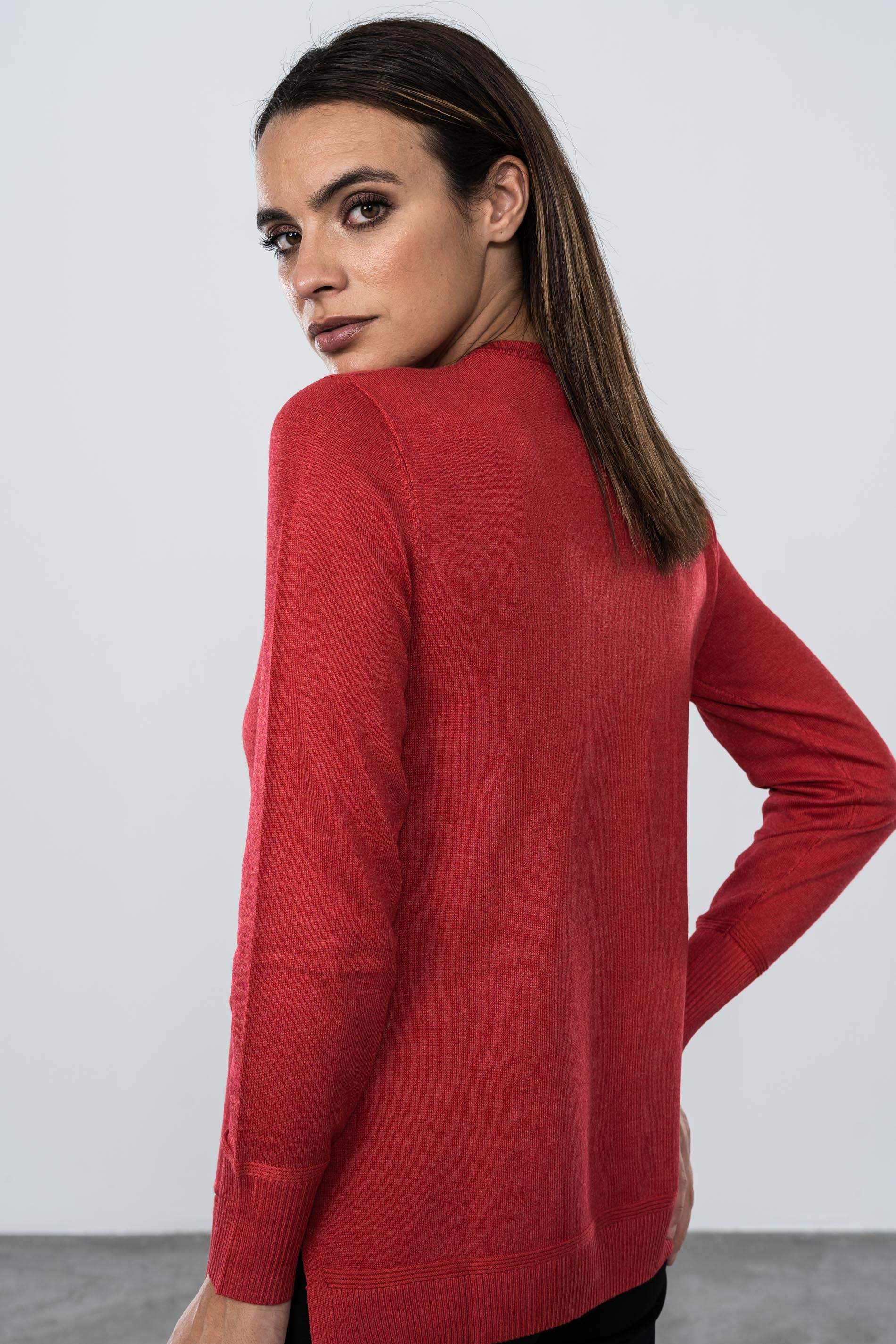 JERSEY CUELLO CAJA BOLSILLOS ROJO