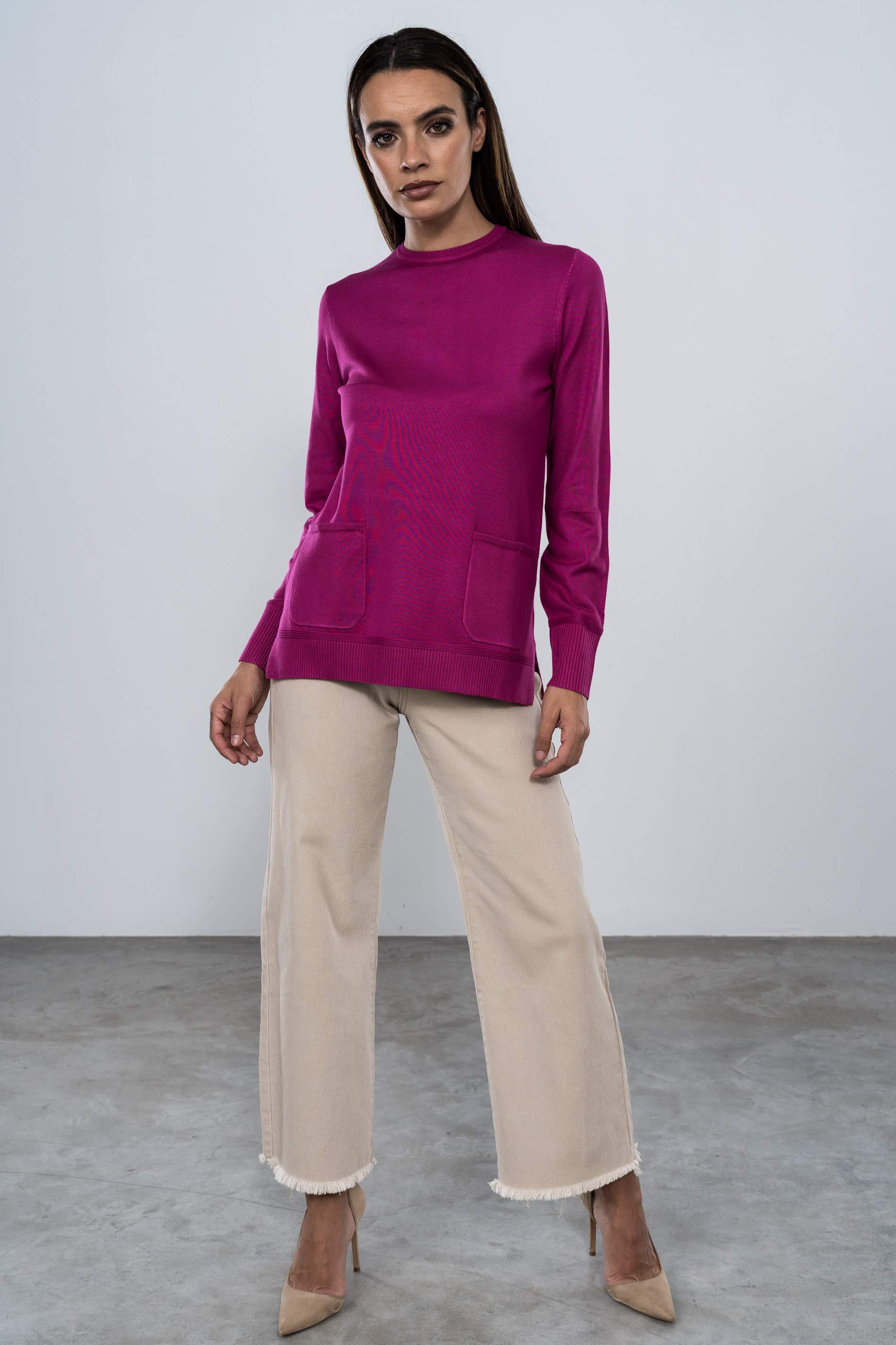 JERSEY CUELLO CAJA BOLSILLOS LAVANDA