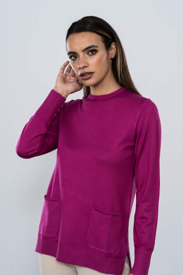 JERSEY CUELLO CAJA BOLSILLOS LAVANDA