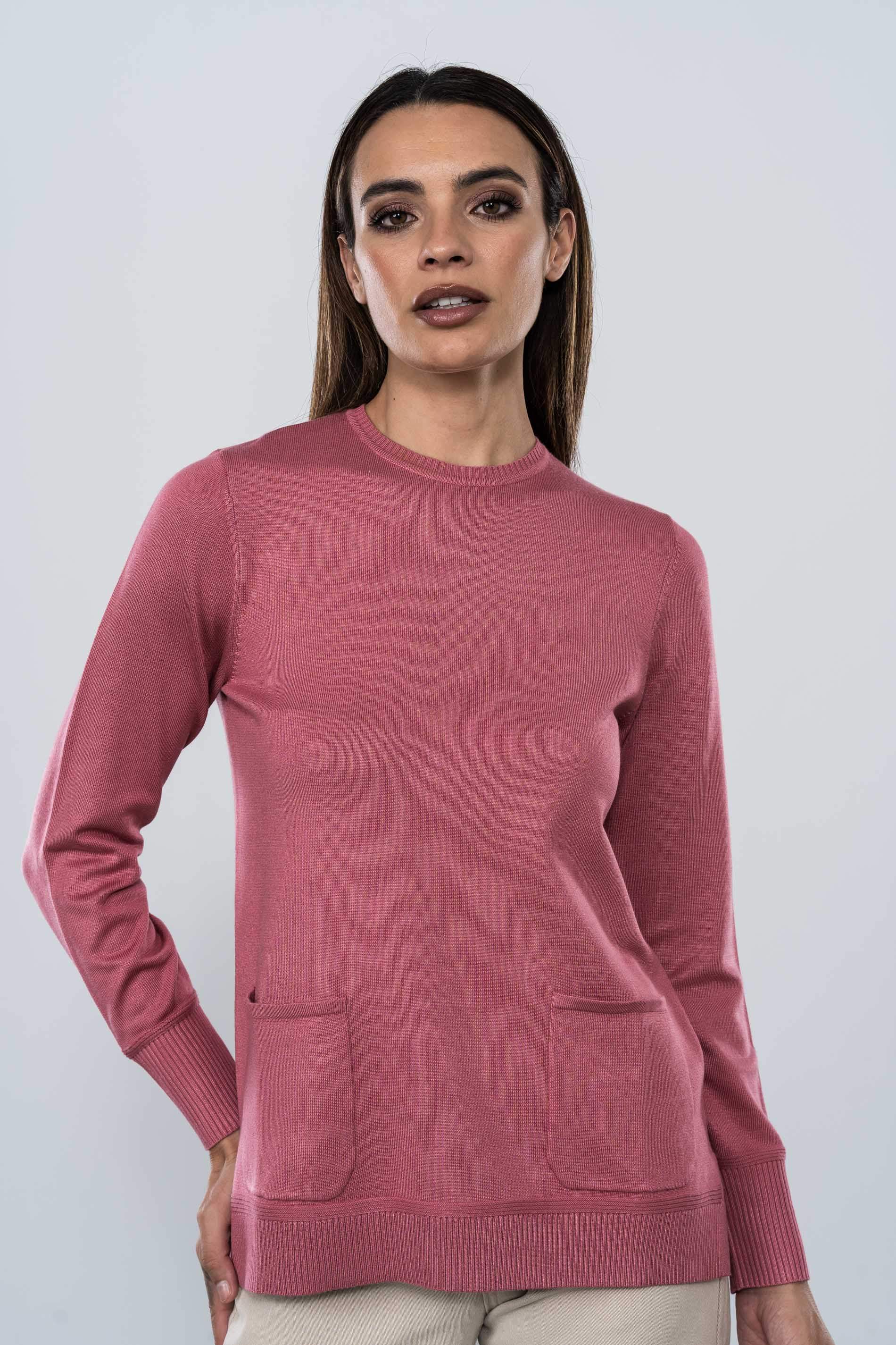 JERSEY CUELLO CAJA BOLSILLOS ROSA