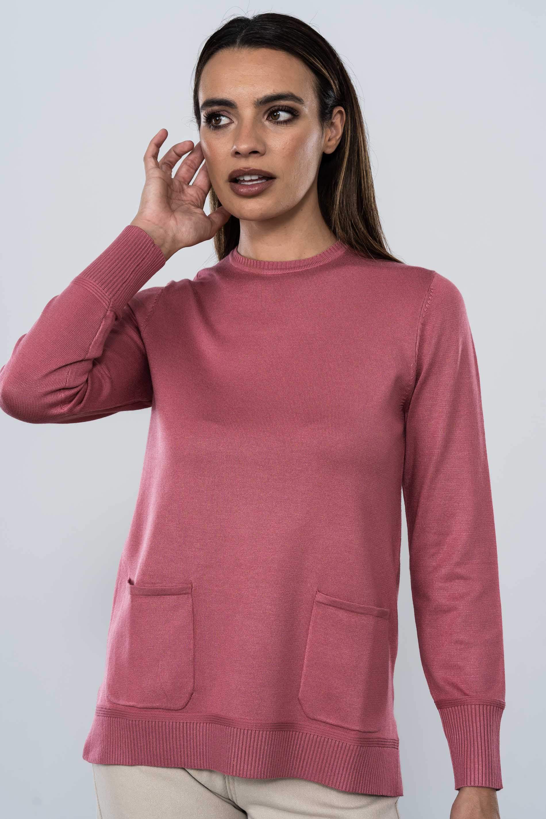JERSEY CUELLO CAJA BOLSILLOS ROSA