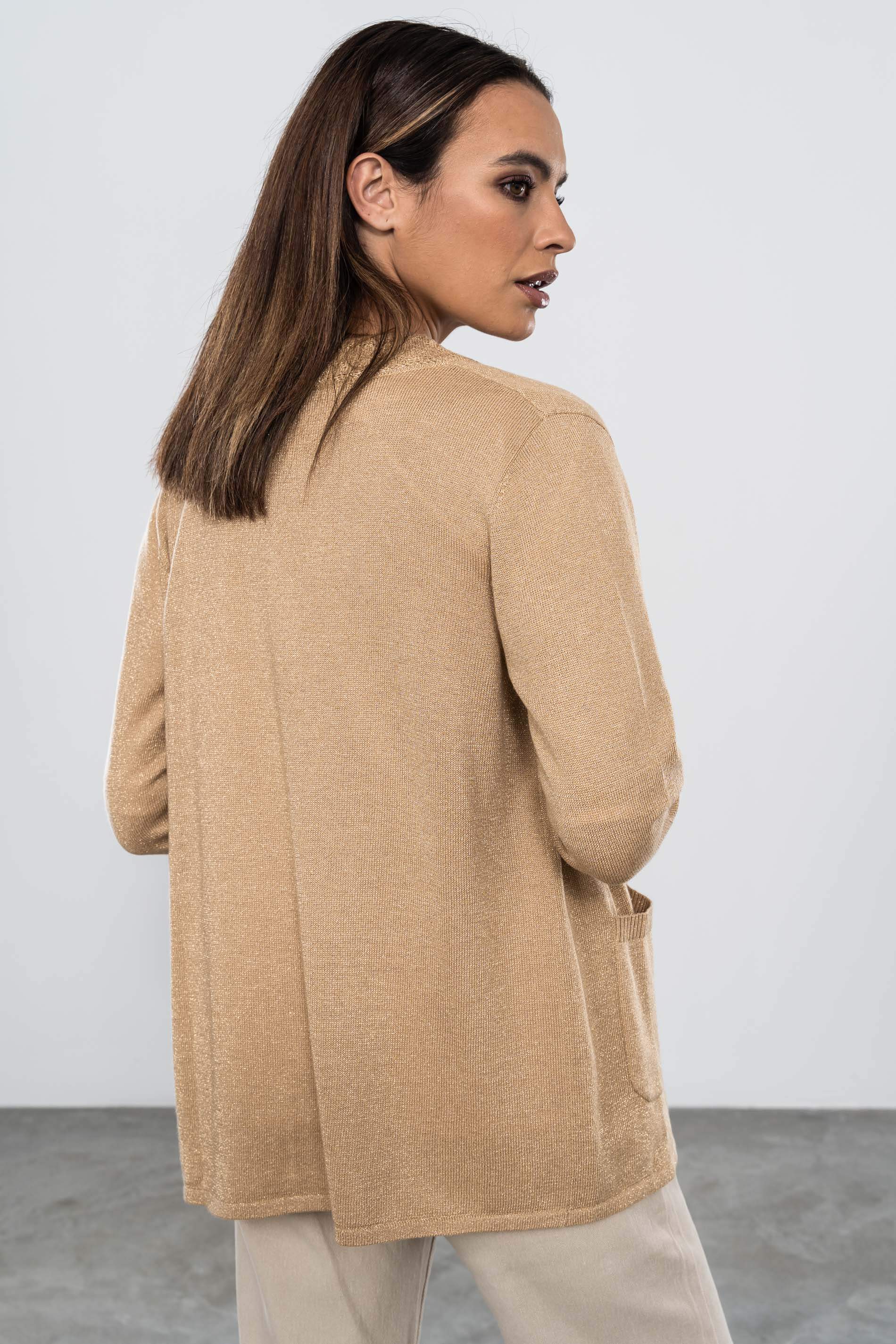 CHAQUETA LUREX CALADOS BEIGE