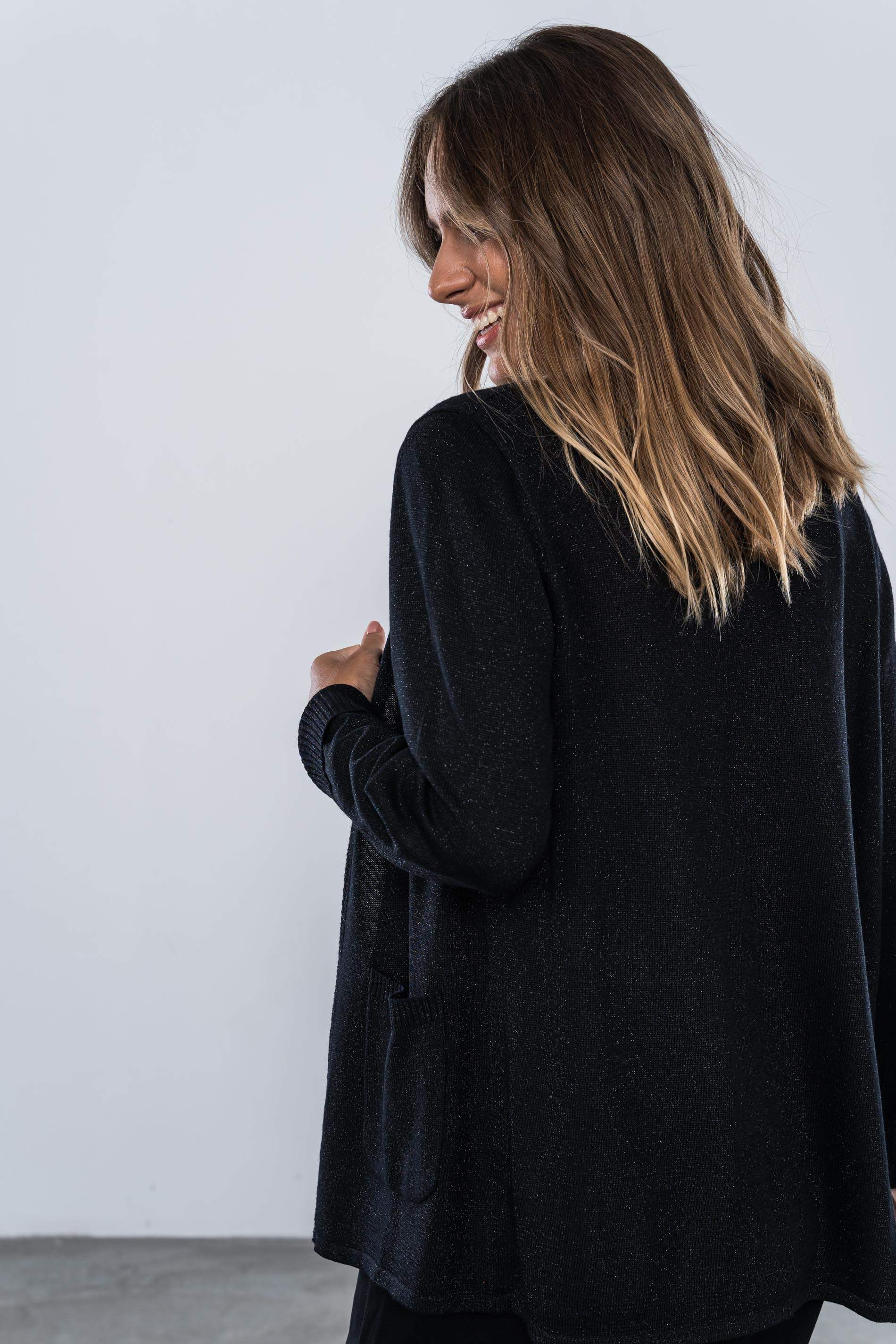 CHAQUETA LUREX CALADOS NEGRO