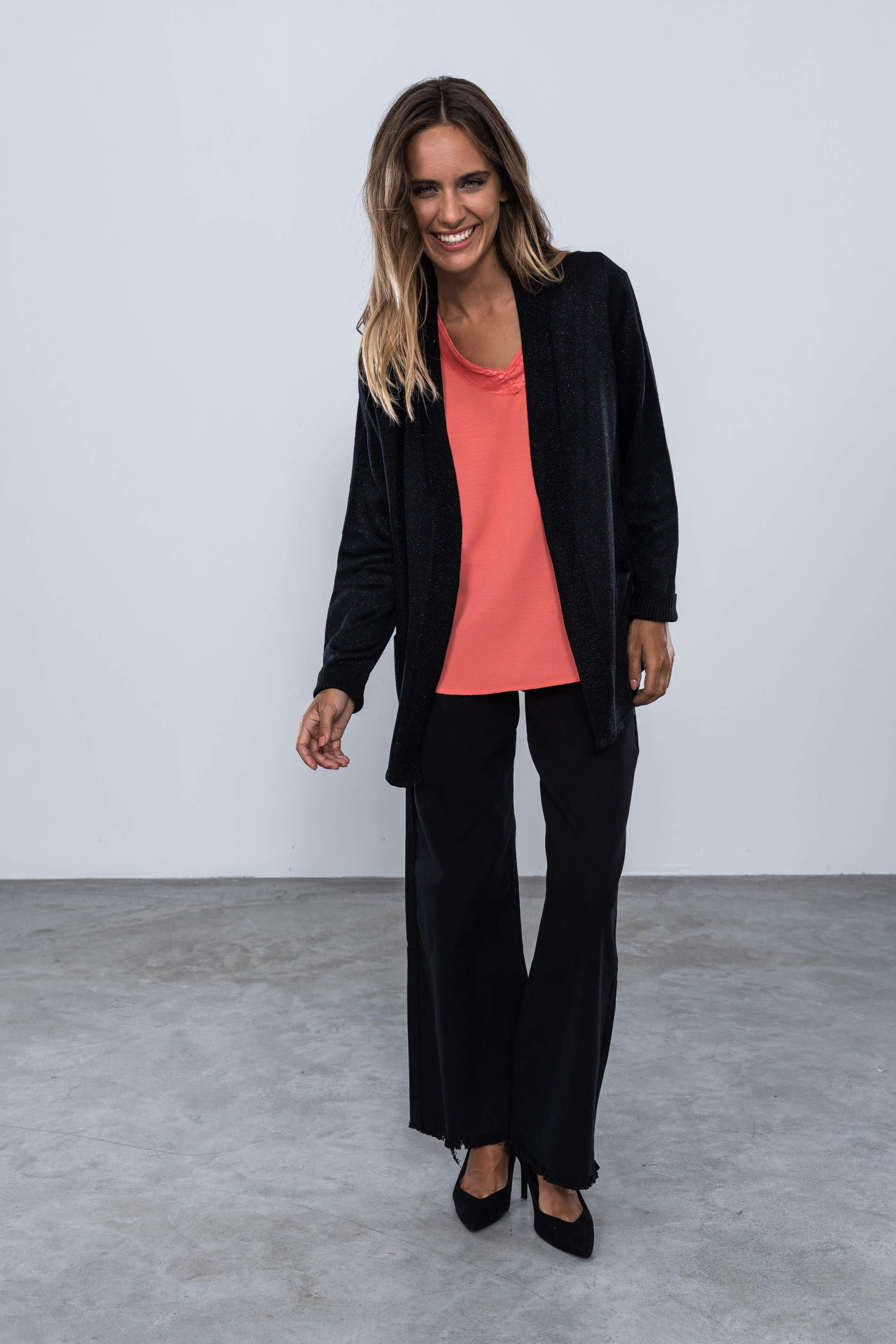 CHAQUETA LUREX CALADOS NEGRO