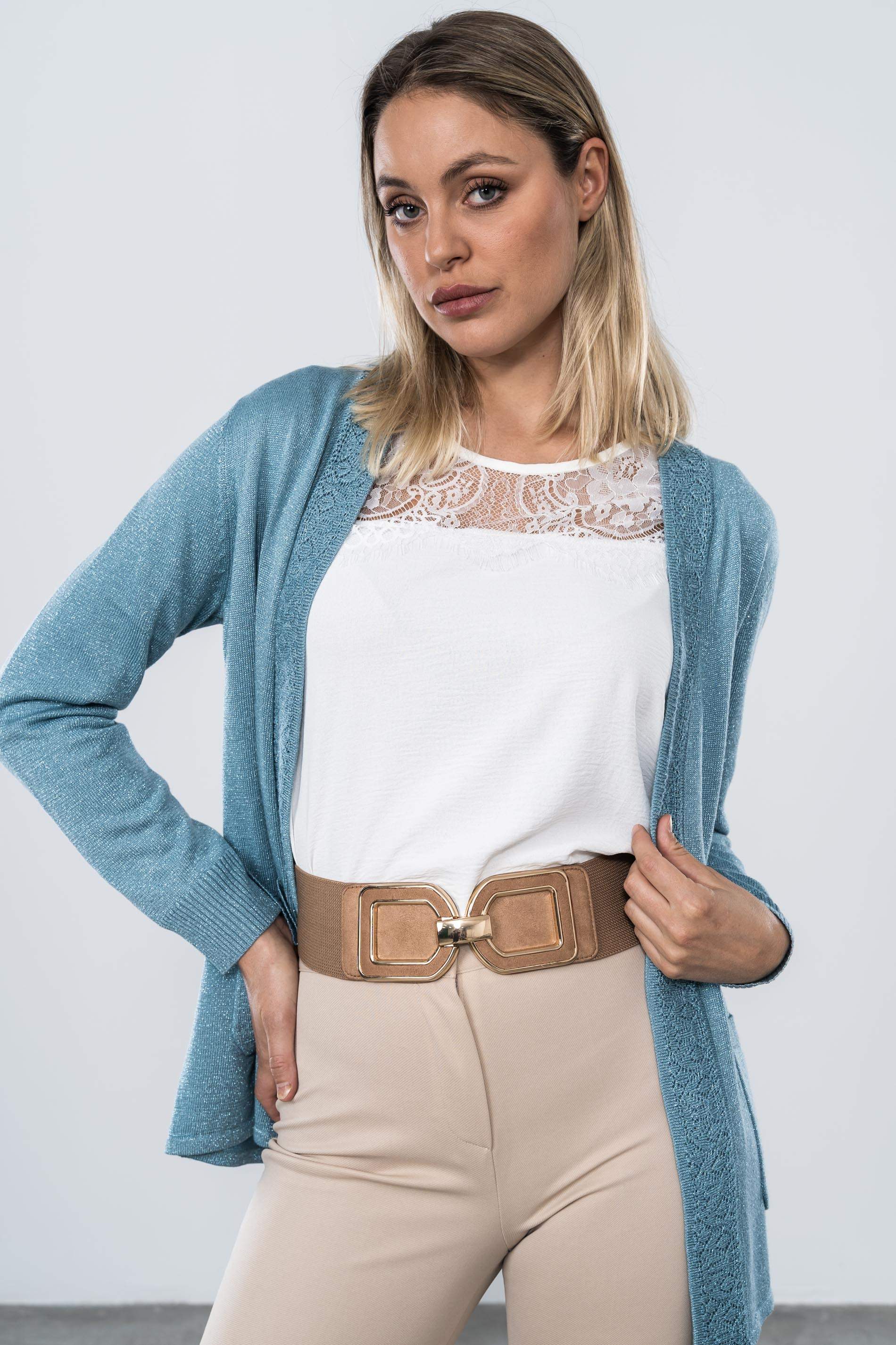 CHAQUETA LUREX CALADO AZUL