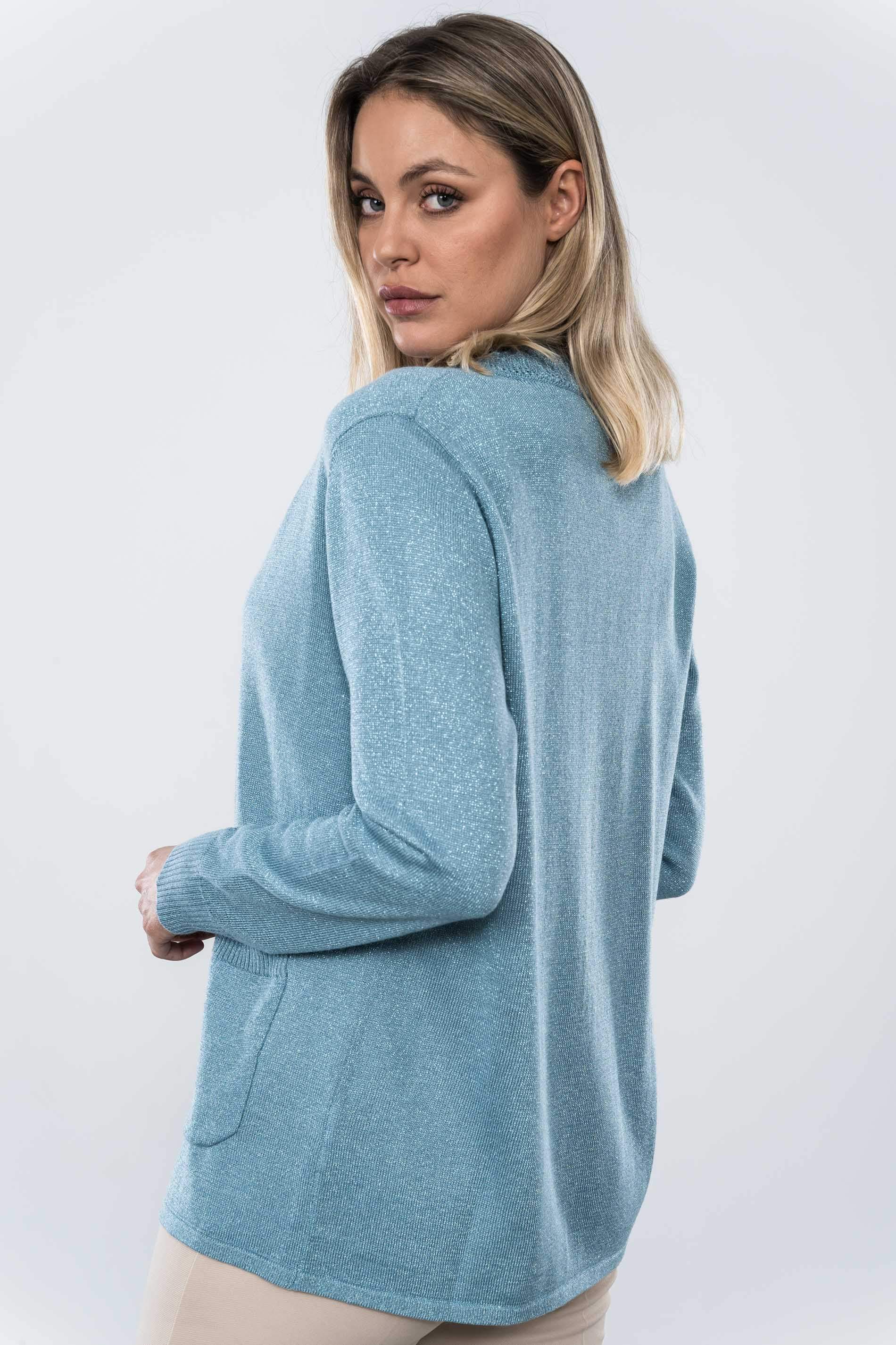 CHAQUETA LUREX CALADO AZUL