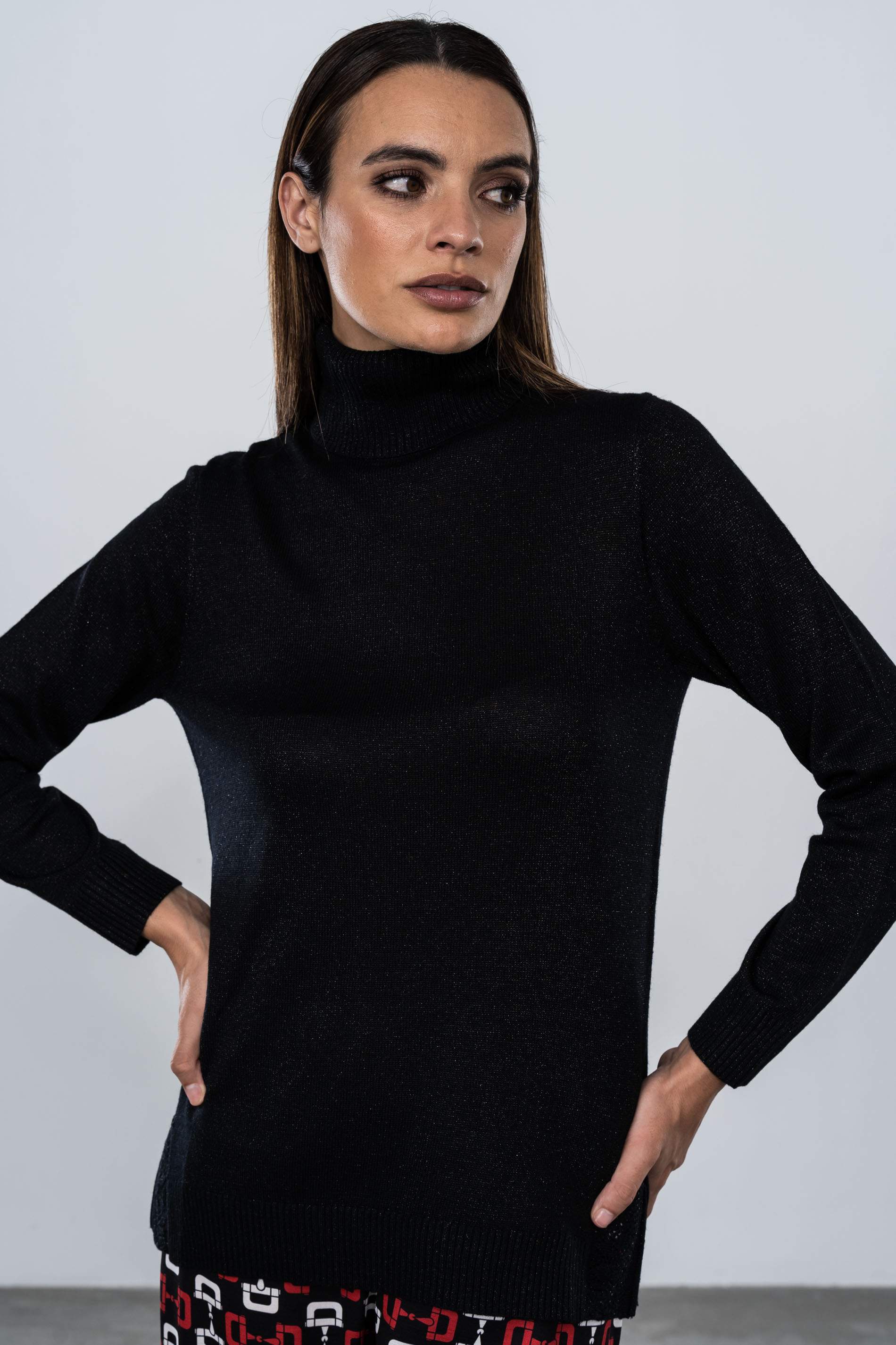 JERSEY C/CISNE LUREX NEGRO