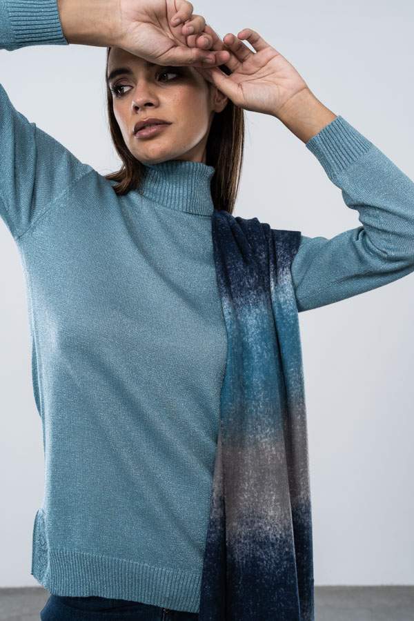 JERSEY C/CISNE LUREX AZUL