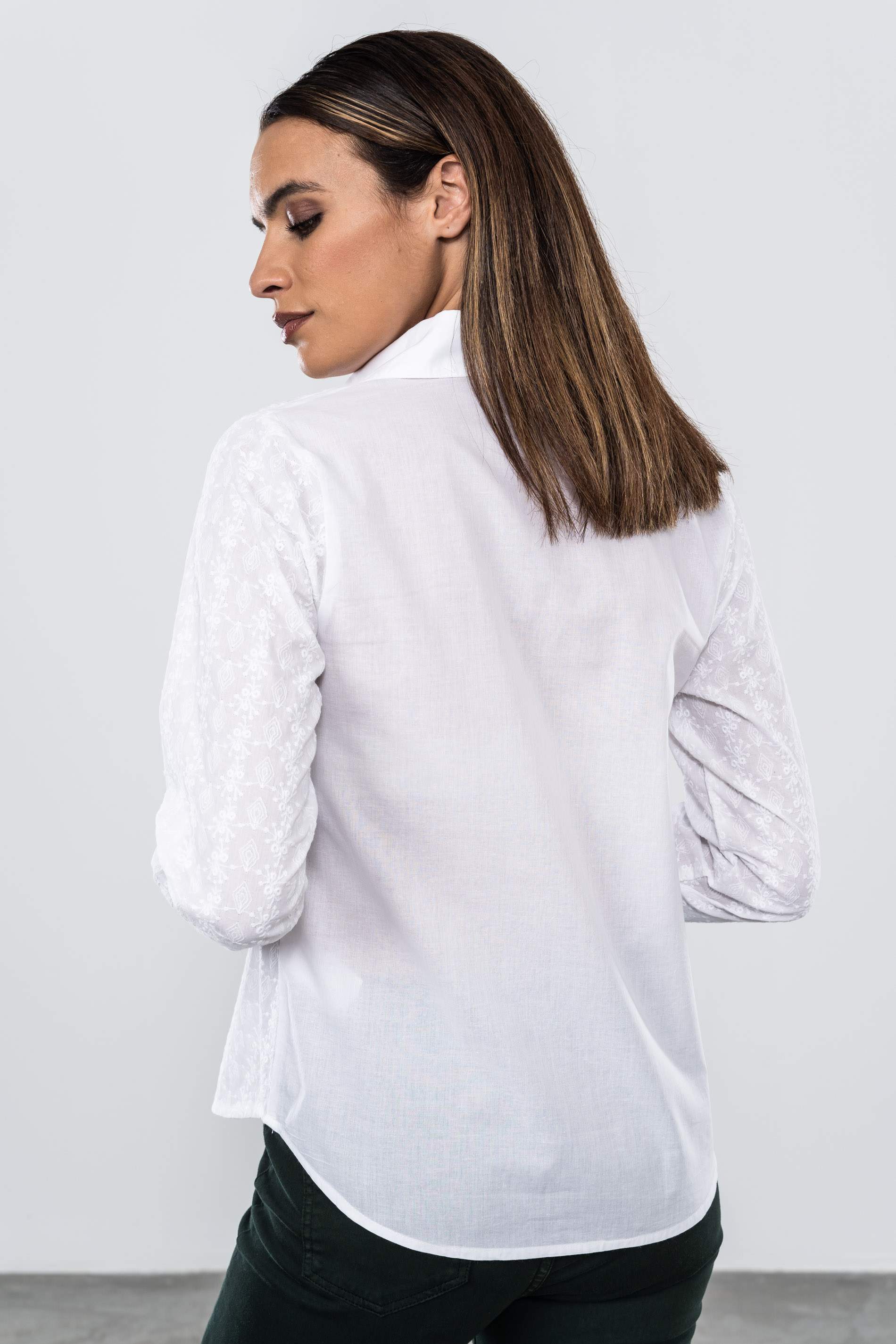 CAMISA BORDADA MANGA LARGA