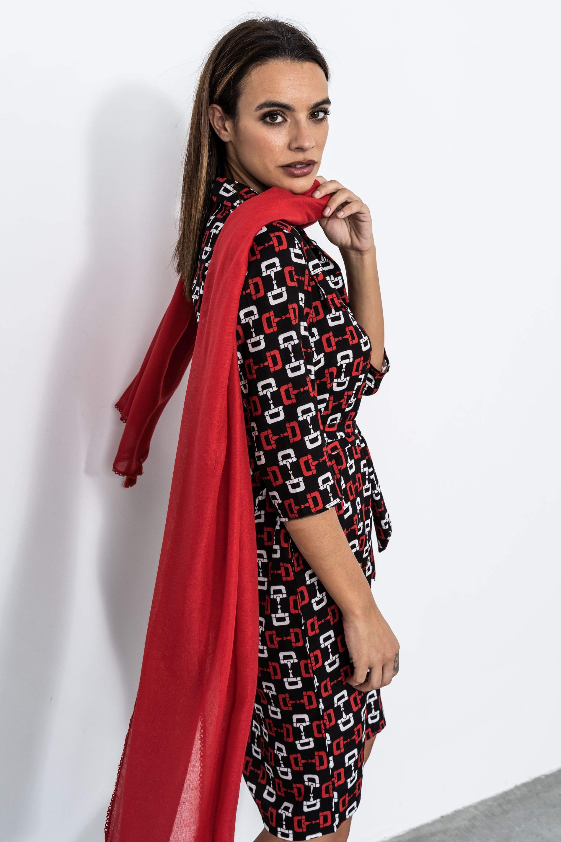 VESTIDO CAMISERO ESTAMPADO ESTRIBOS