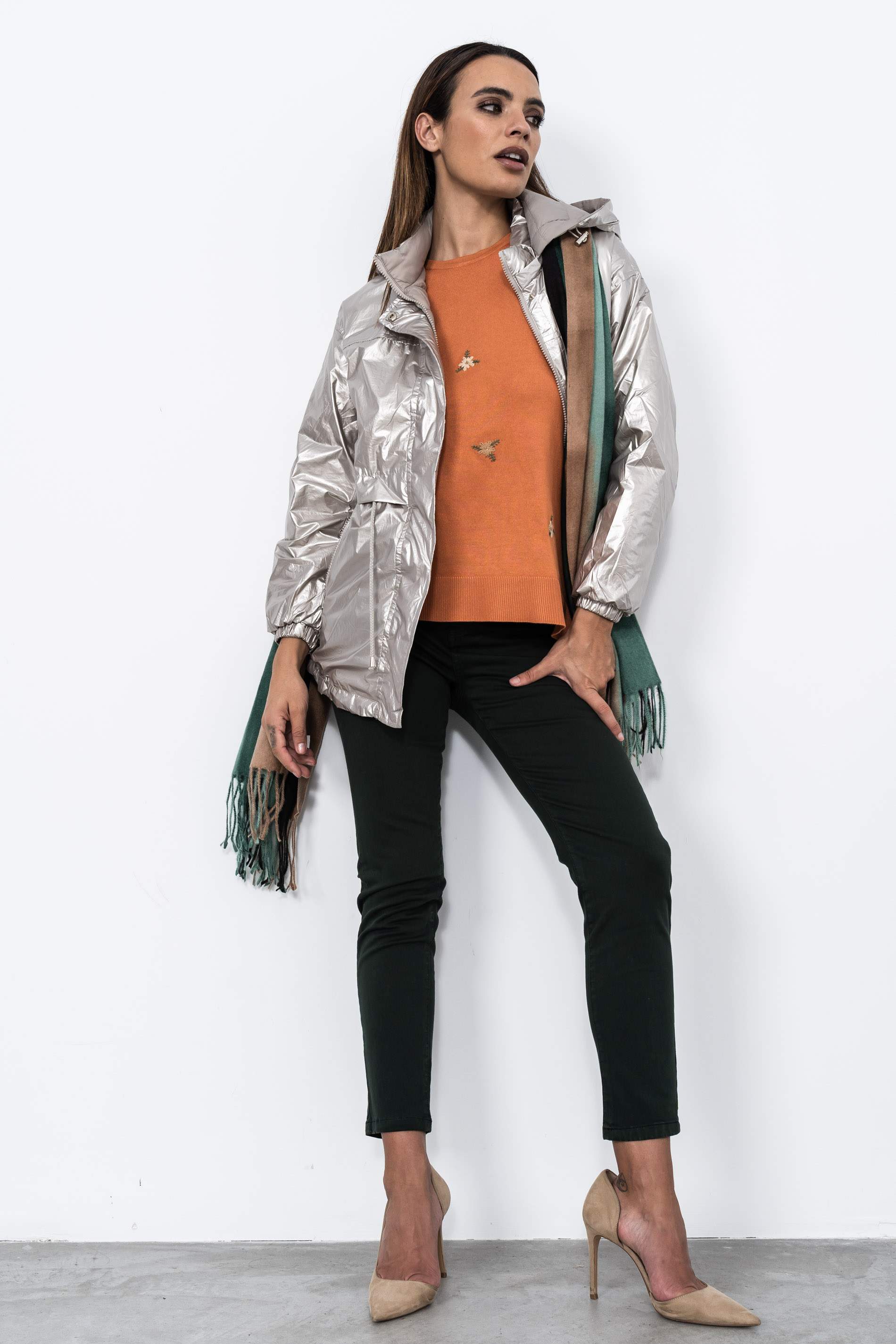 PARKA LIGERA REVERSIBLE SATINADA GRIS