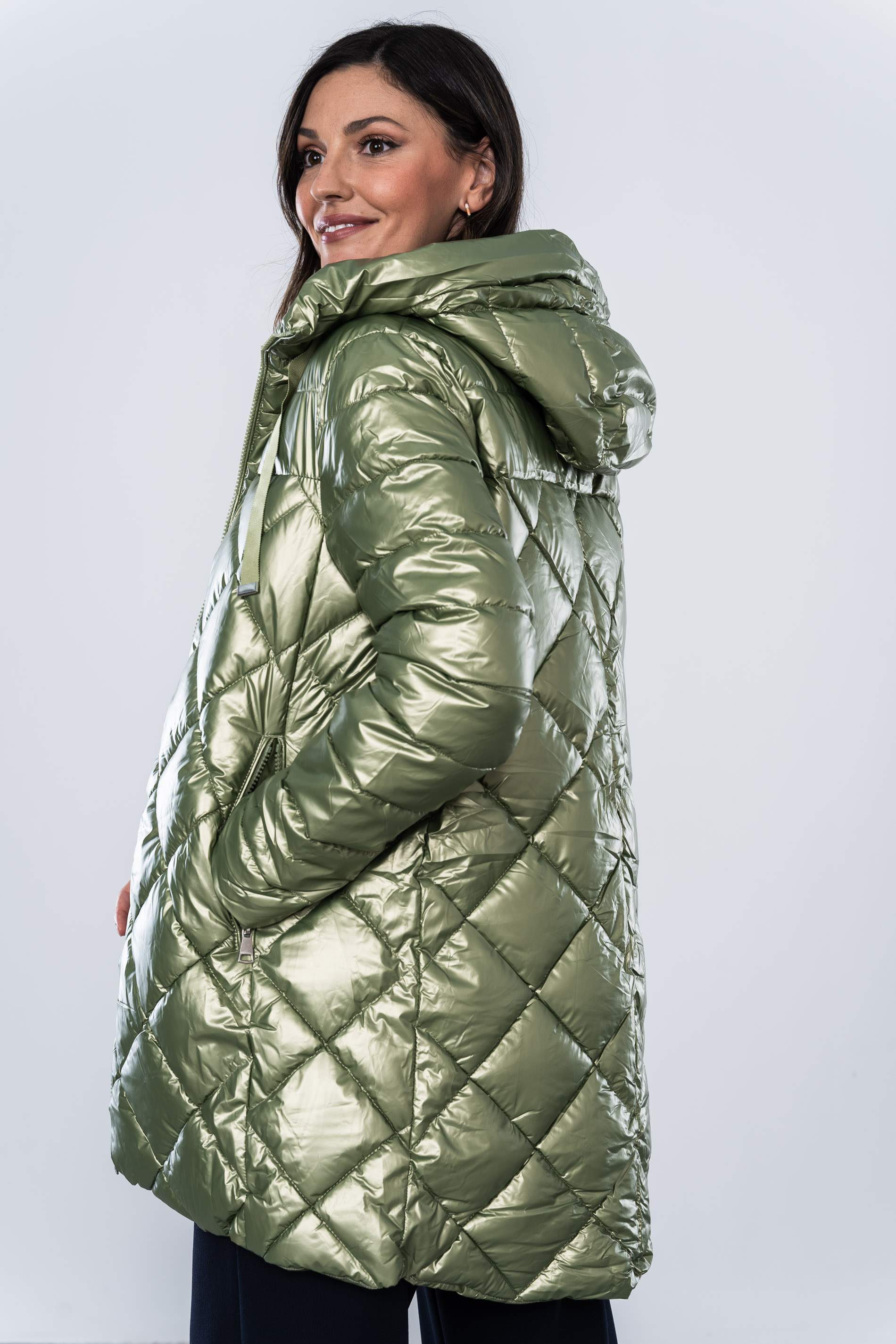 PARKA SATINADA PESPUNTE ROMBO MANZANA