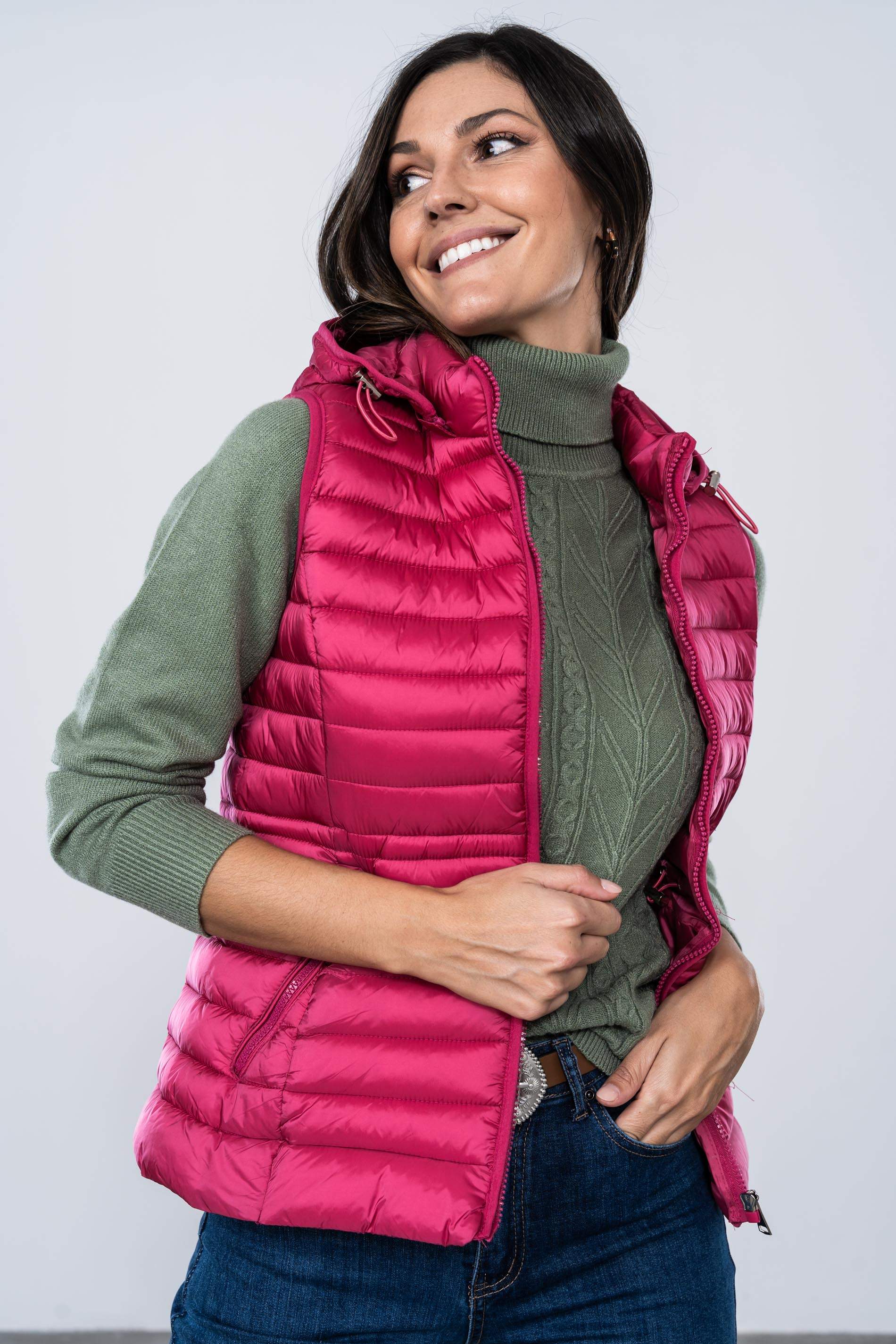 CHALECO AJUSTE CINTURA FUCSIA