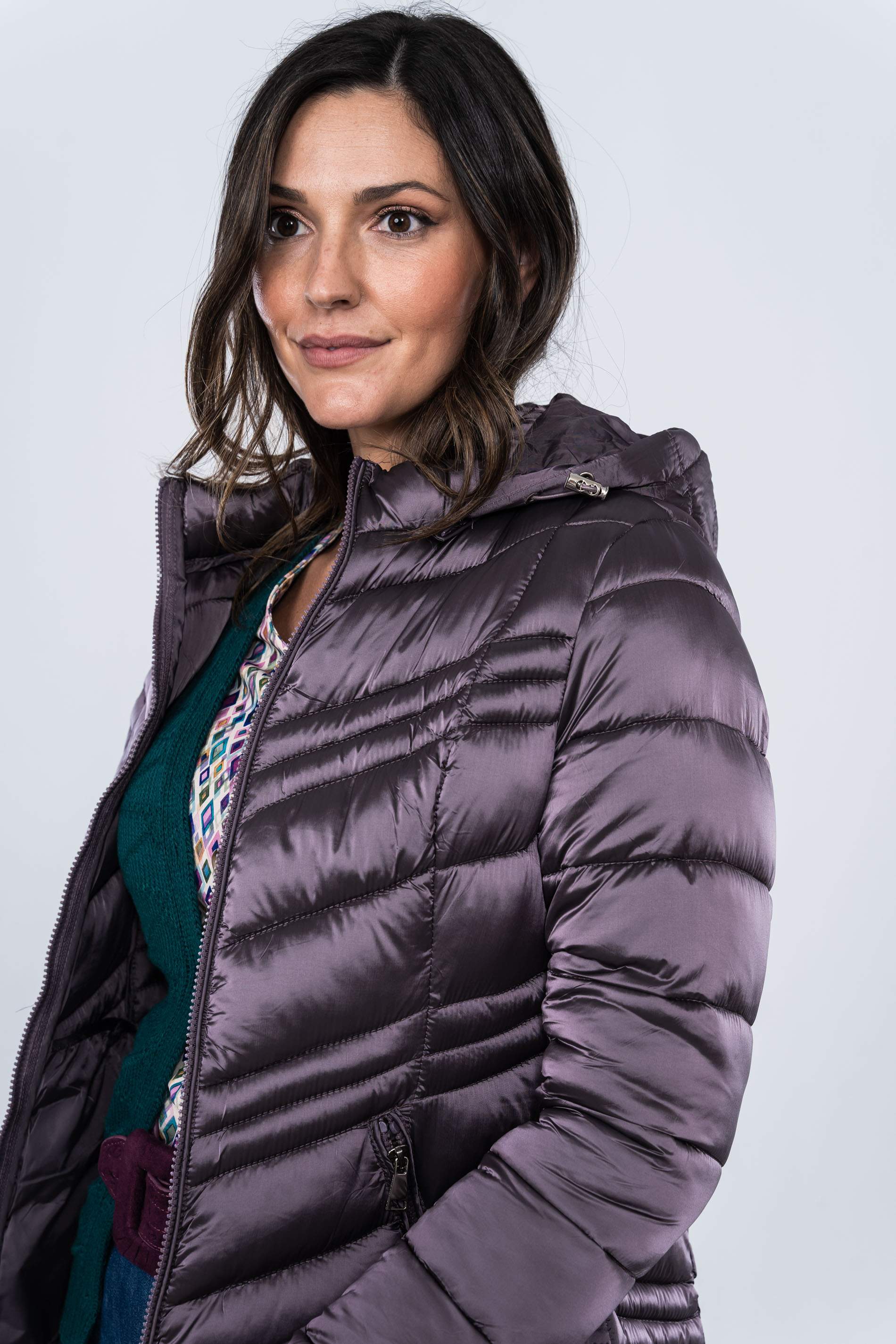 PARKA SATEN PESPUNTE COMBINADA