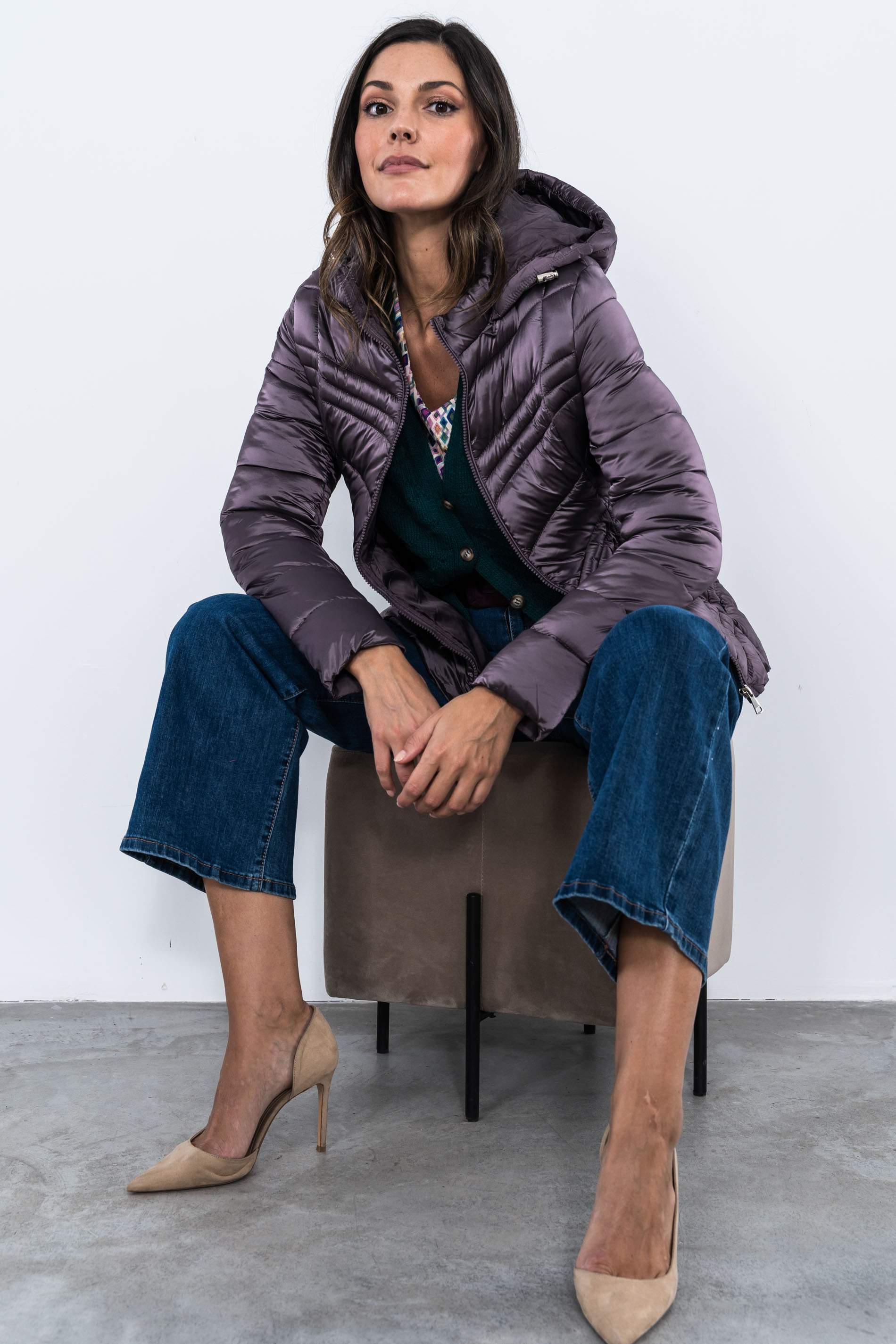 PARKA SATEN PESPUNTE COMBINADA