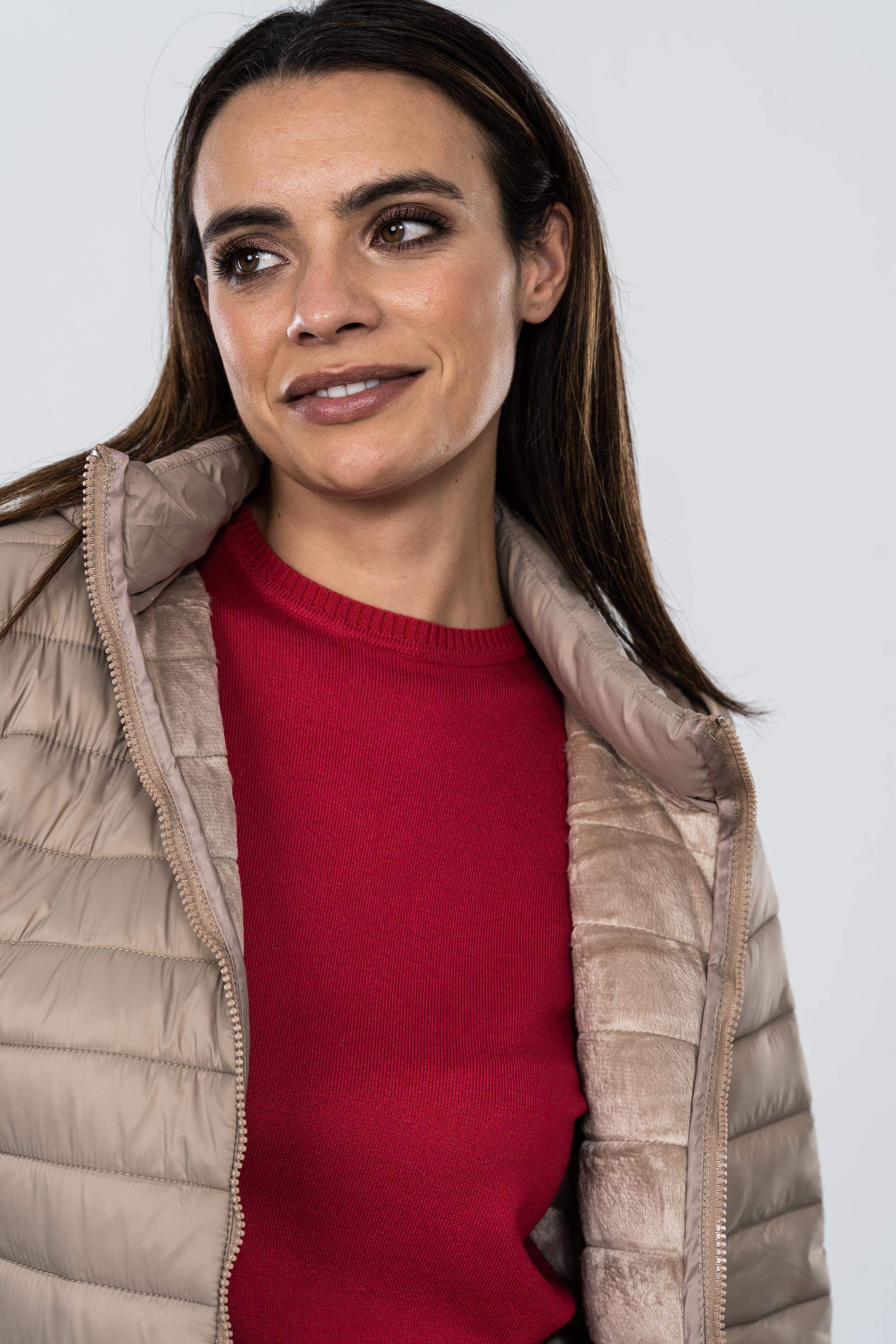 PARKA BOLSILLOS OCULTOS TAUPE